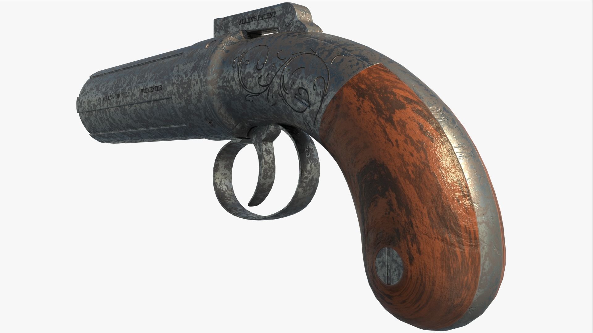 Antique Retro Weapon 3D model_2