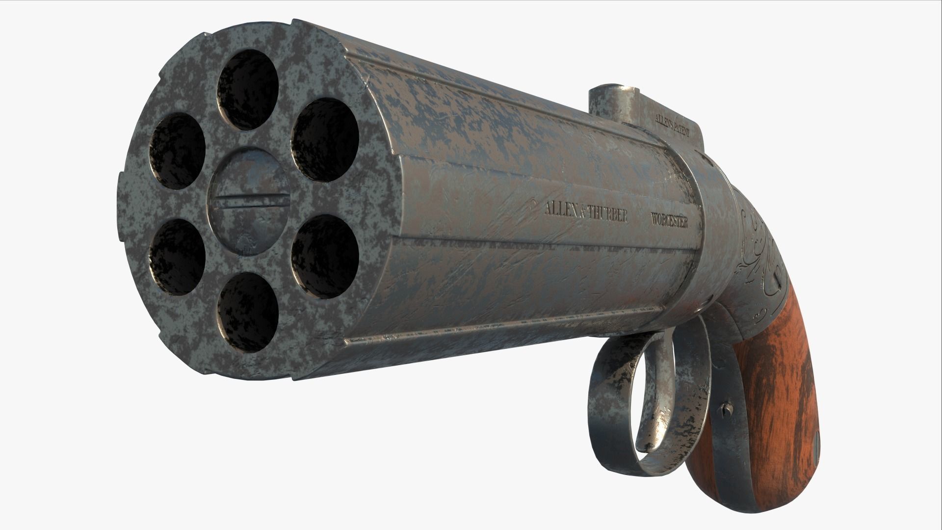 Antique Retro Weapon 3D model_3