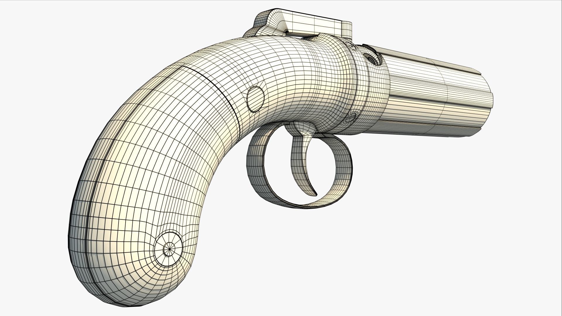Antique Retro Weapon 3D model_8