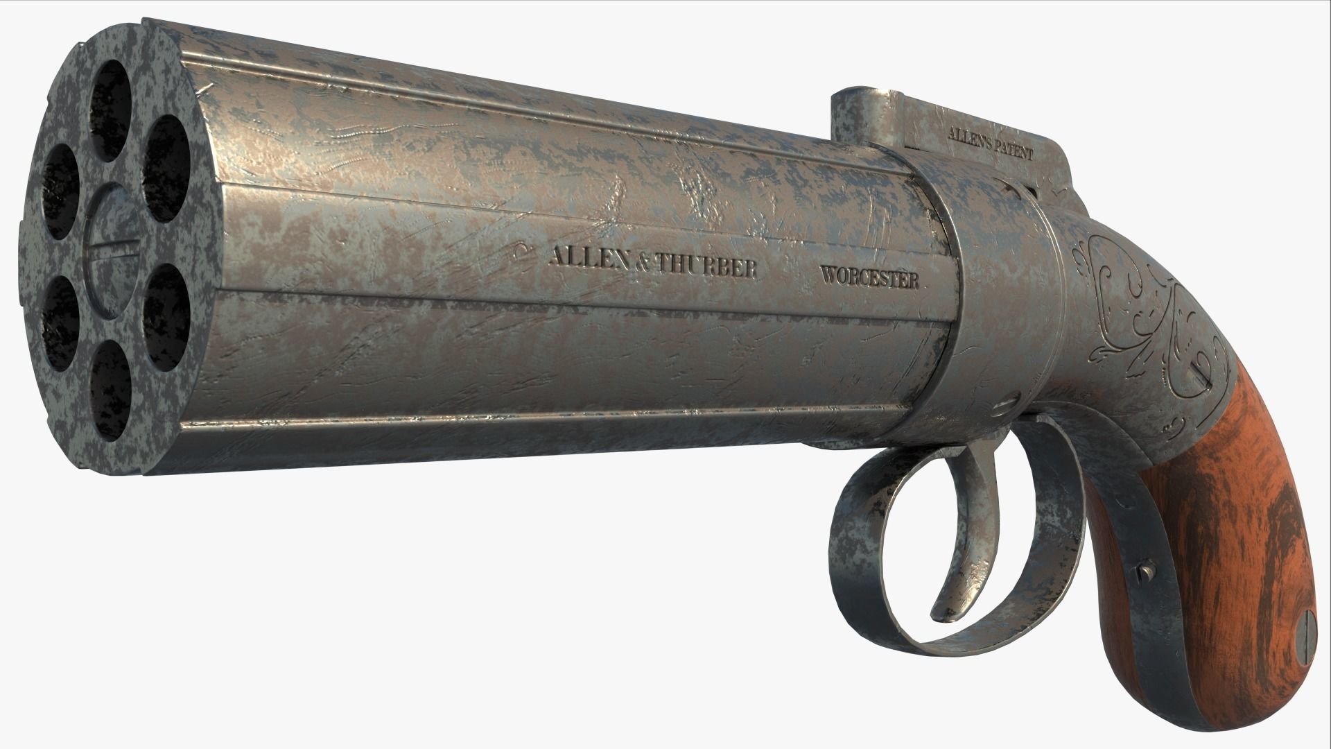 Antique Retro Weapon 3D model_1