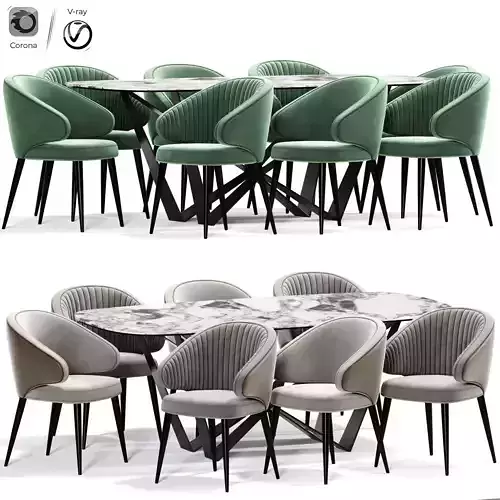 Simplife Harlow Black Dining Chair Table