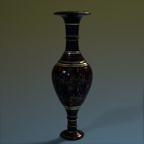 Medieval Flower Vase 10 Low-poly 3D model