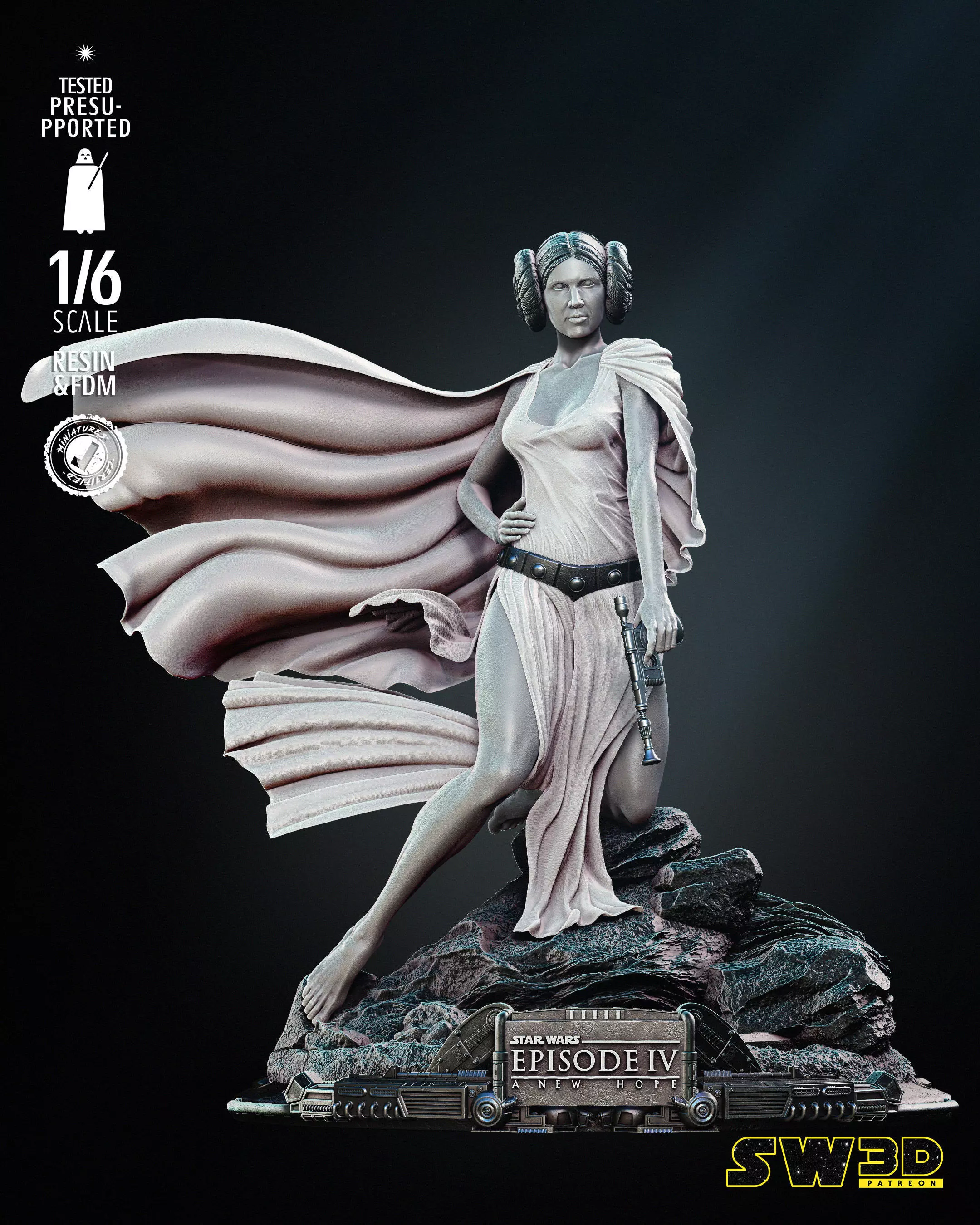 STAR WARS Leia New Hope Sculpture 3D print model