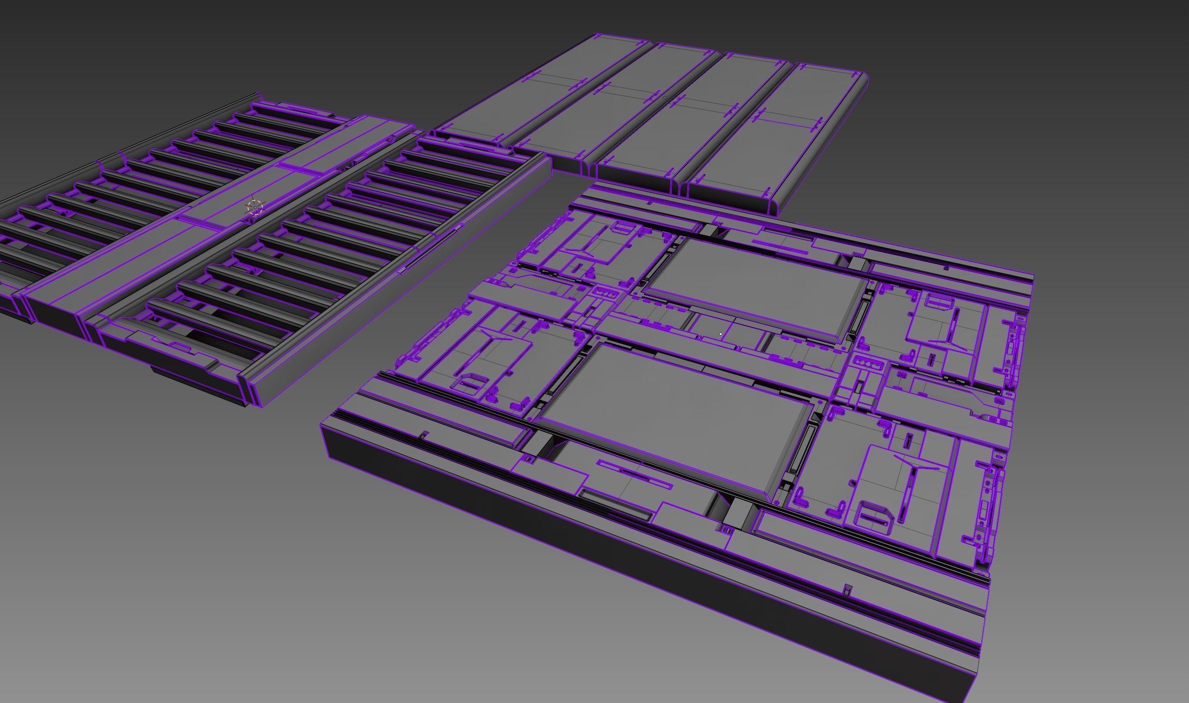 Three SciFi panel Modules    Batch two 3D model_12