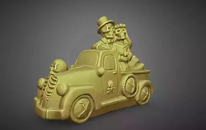 Morbid  Halloween bride groom Wedding Topper 3D print model