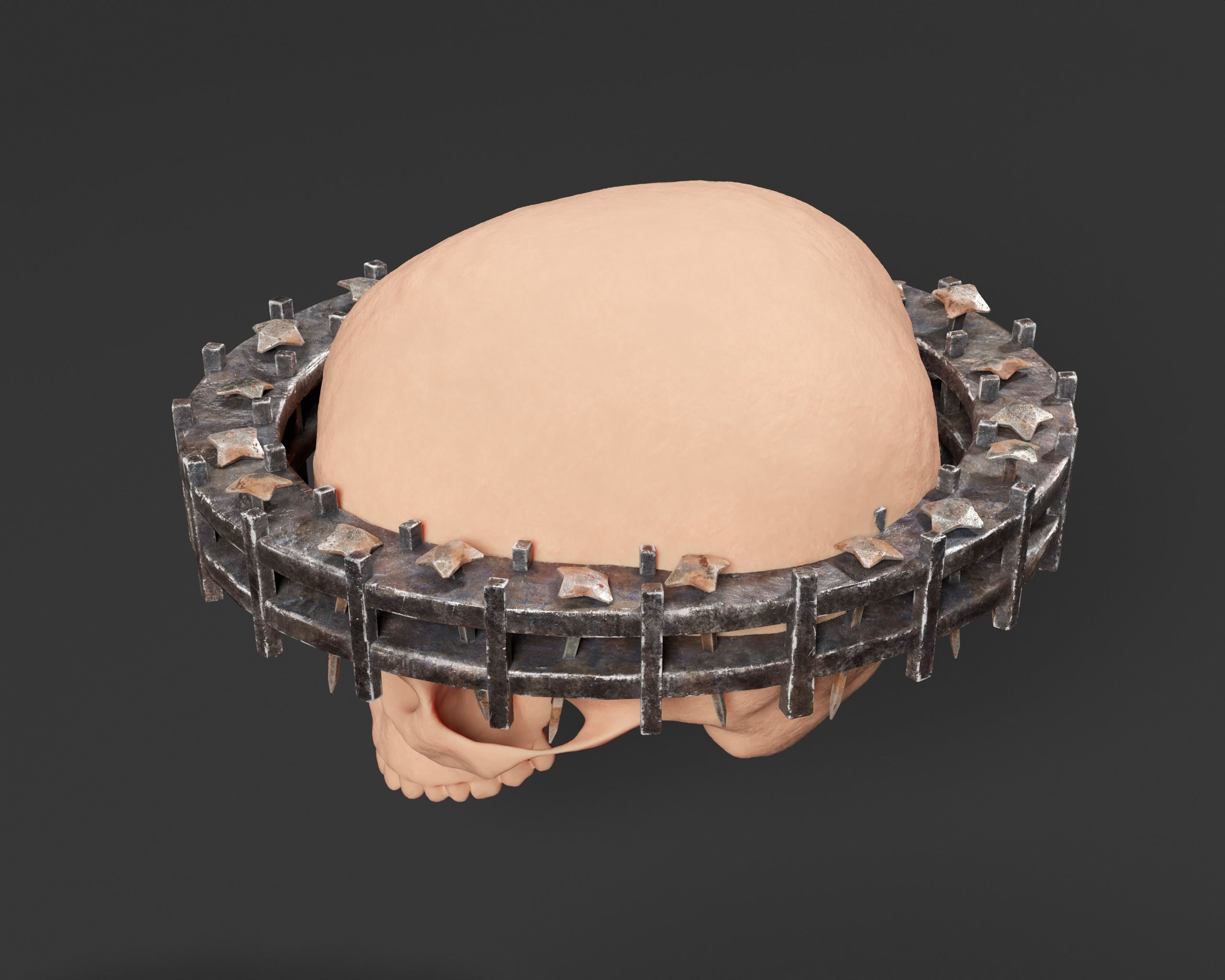 Medieval Head Nail Crown  Low-poly 3D model_13