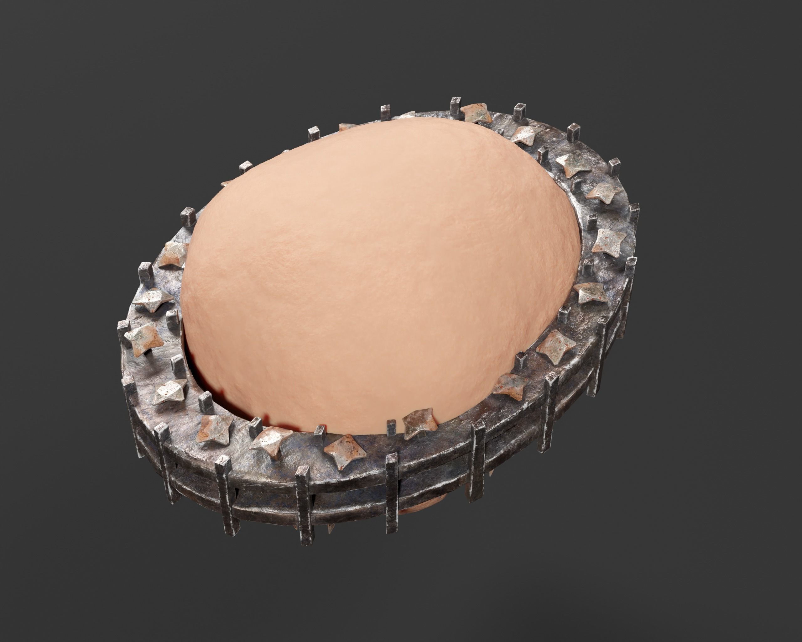 Medieval Head Nail Crown  Low-poly 3D model_9