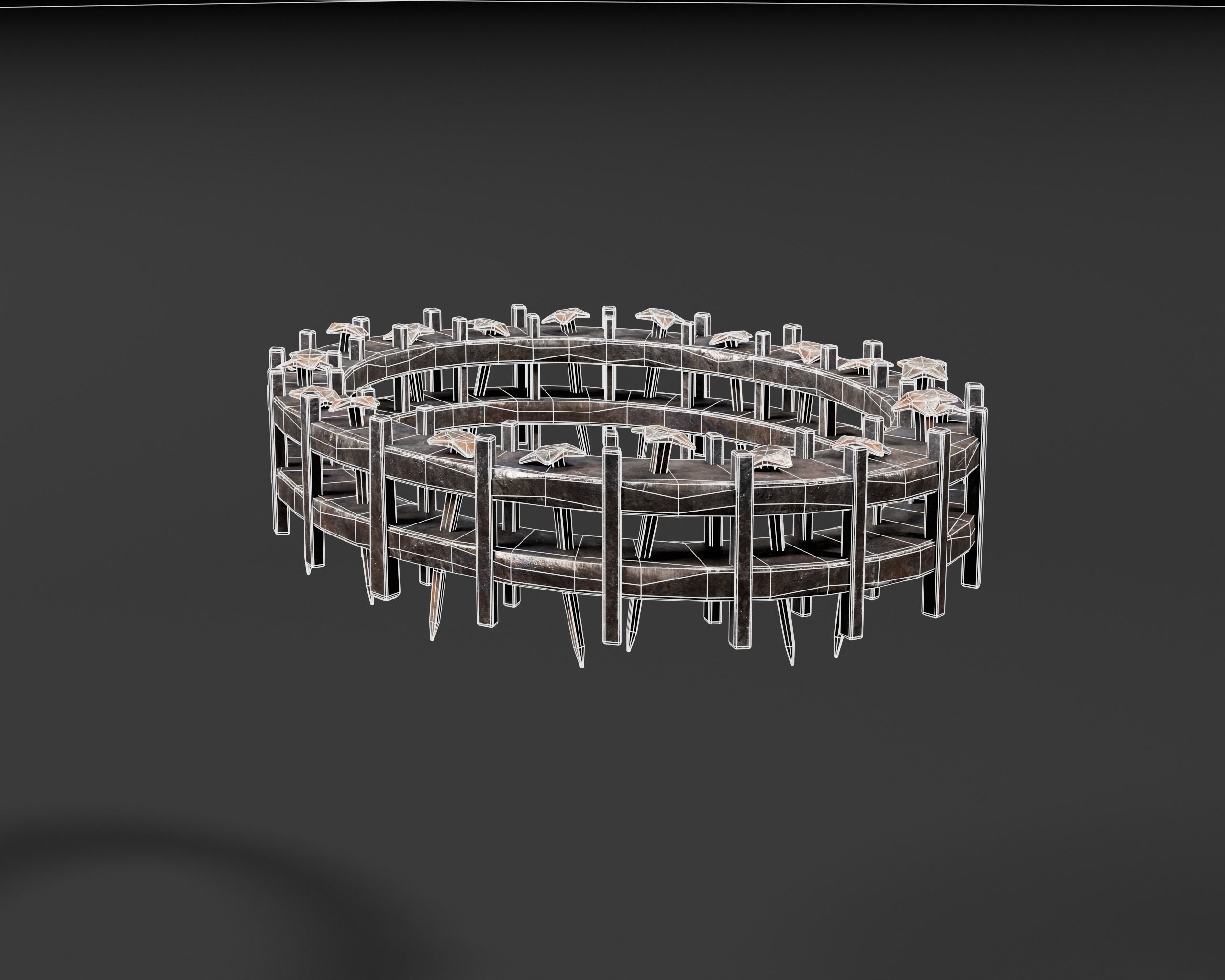 Medieval Head Nail Crown  Low-poly 3D model_12