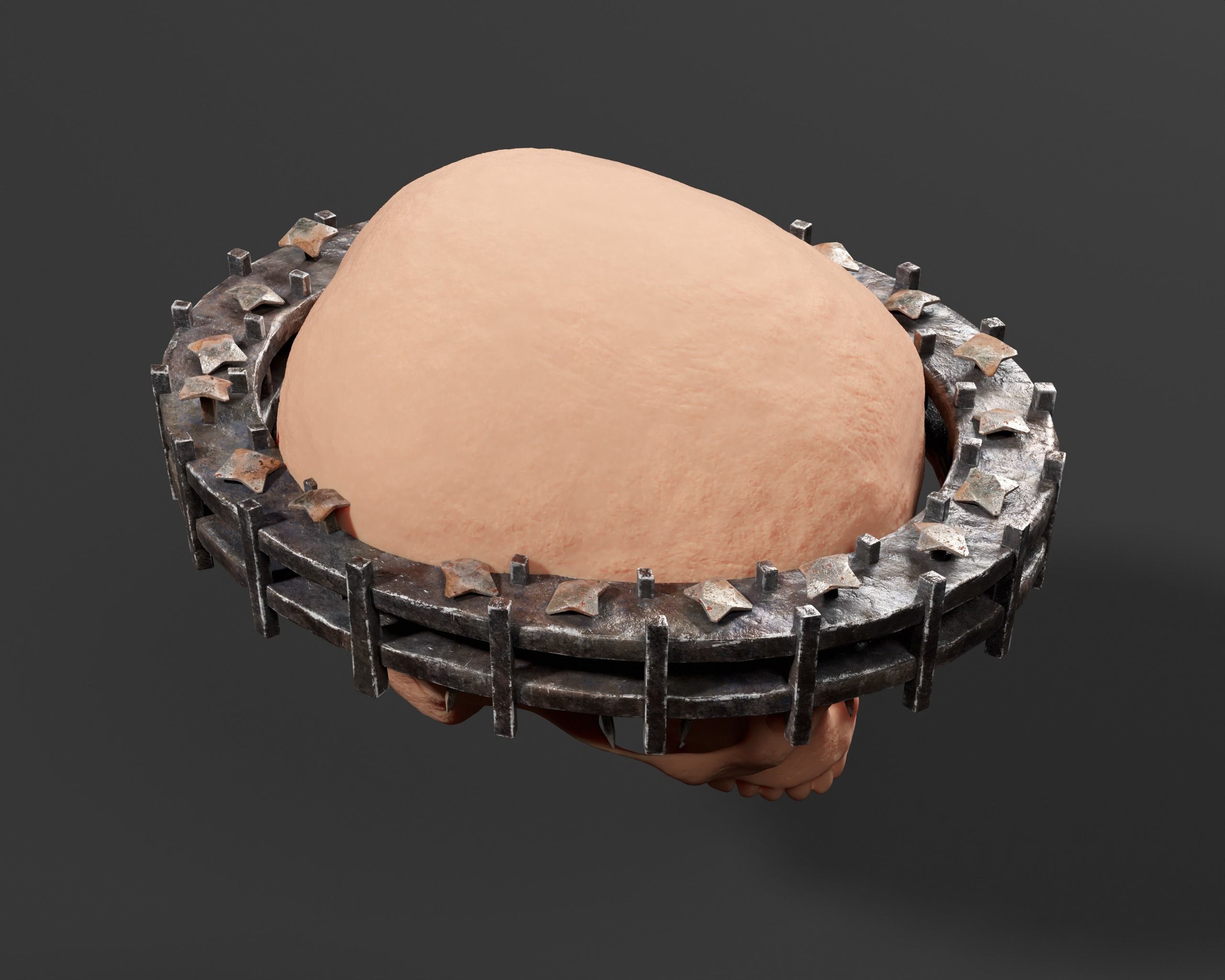 Medieval Head Nail Crown  Low-poly 3D model_7