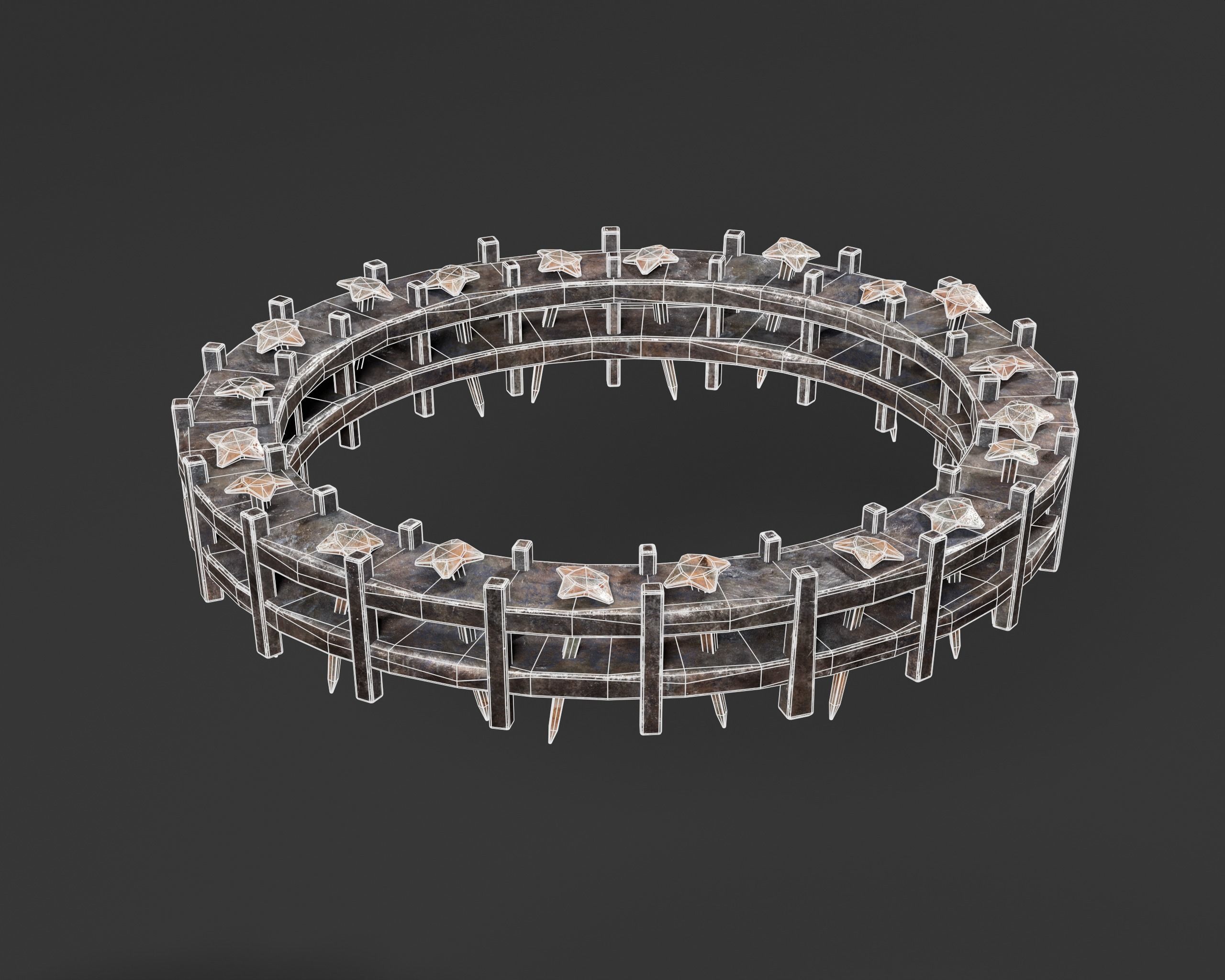 Medieval Head Nail Crown  Low-poly 3D model_14