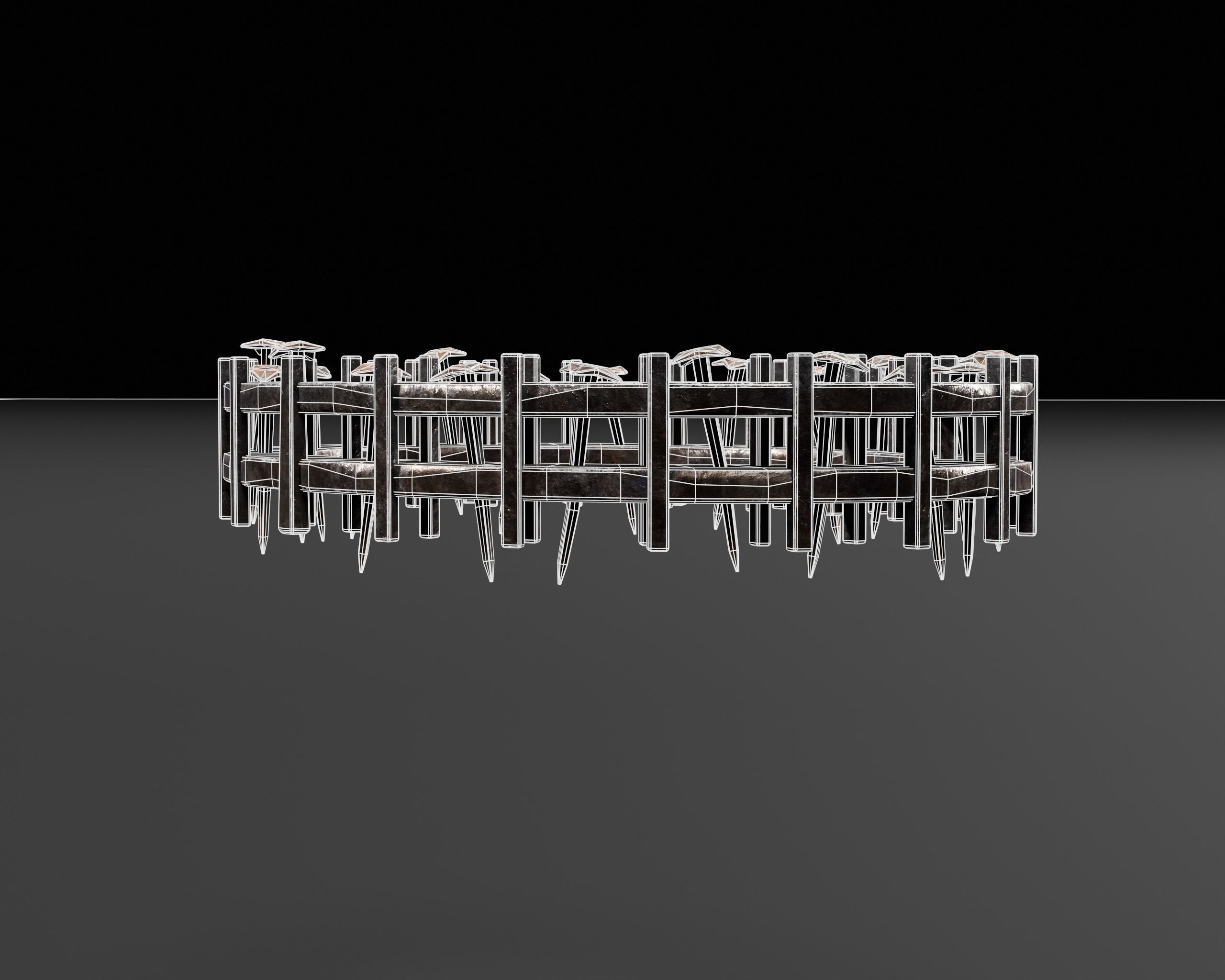 Medieval Head Nail Crown  Low-poly 3D model_6