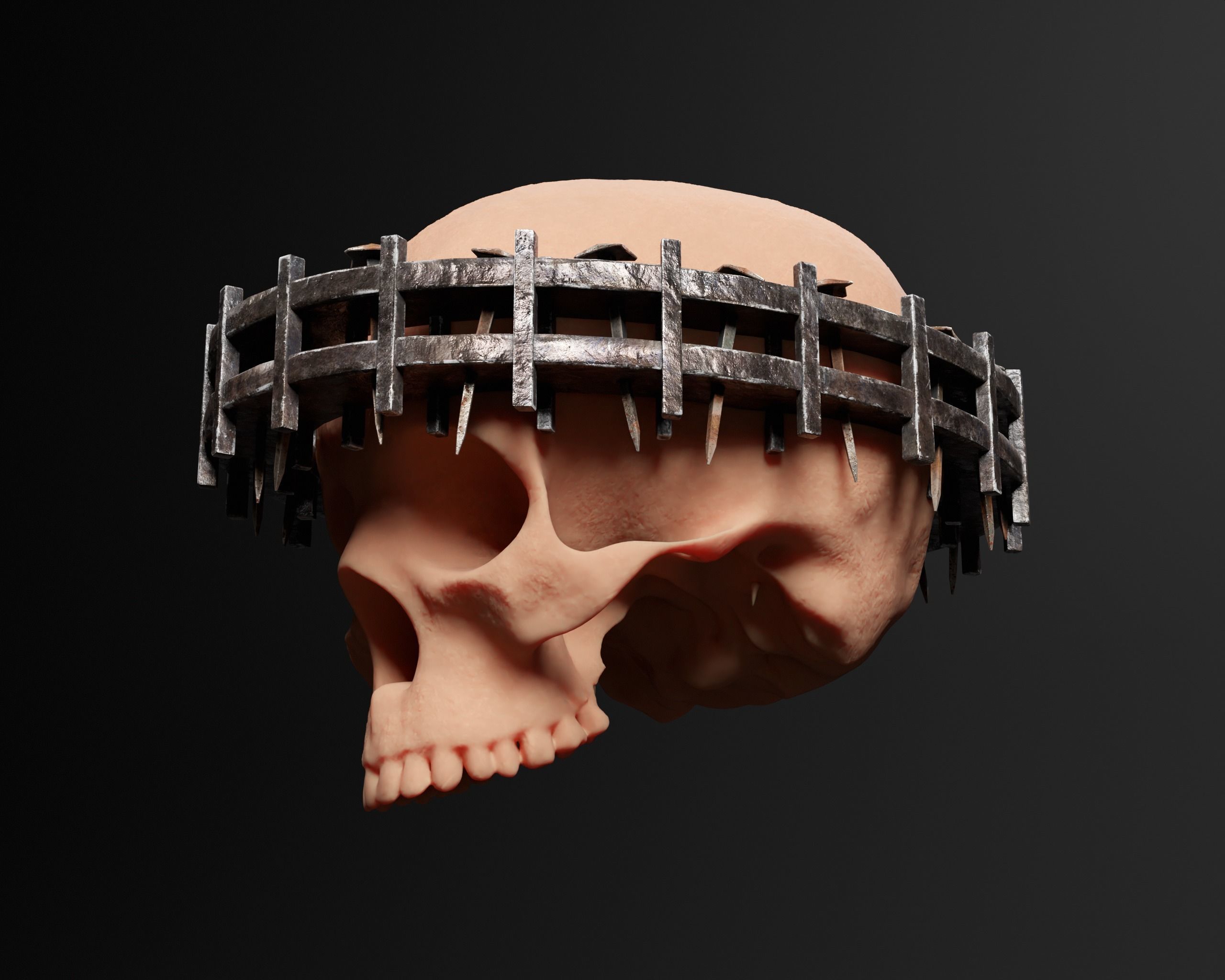 Medieval Head Nail Crown  Low-poly 3D model_15