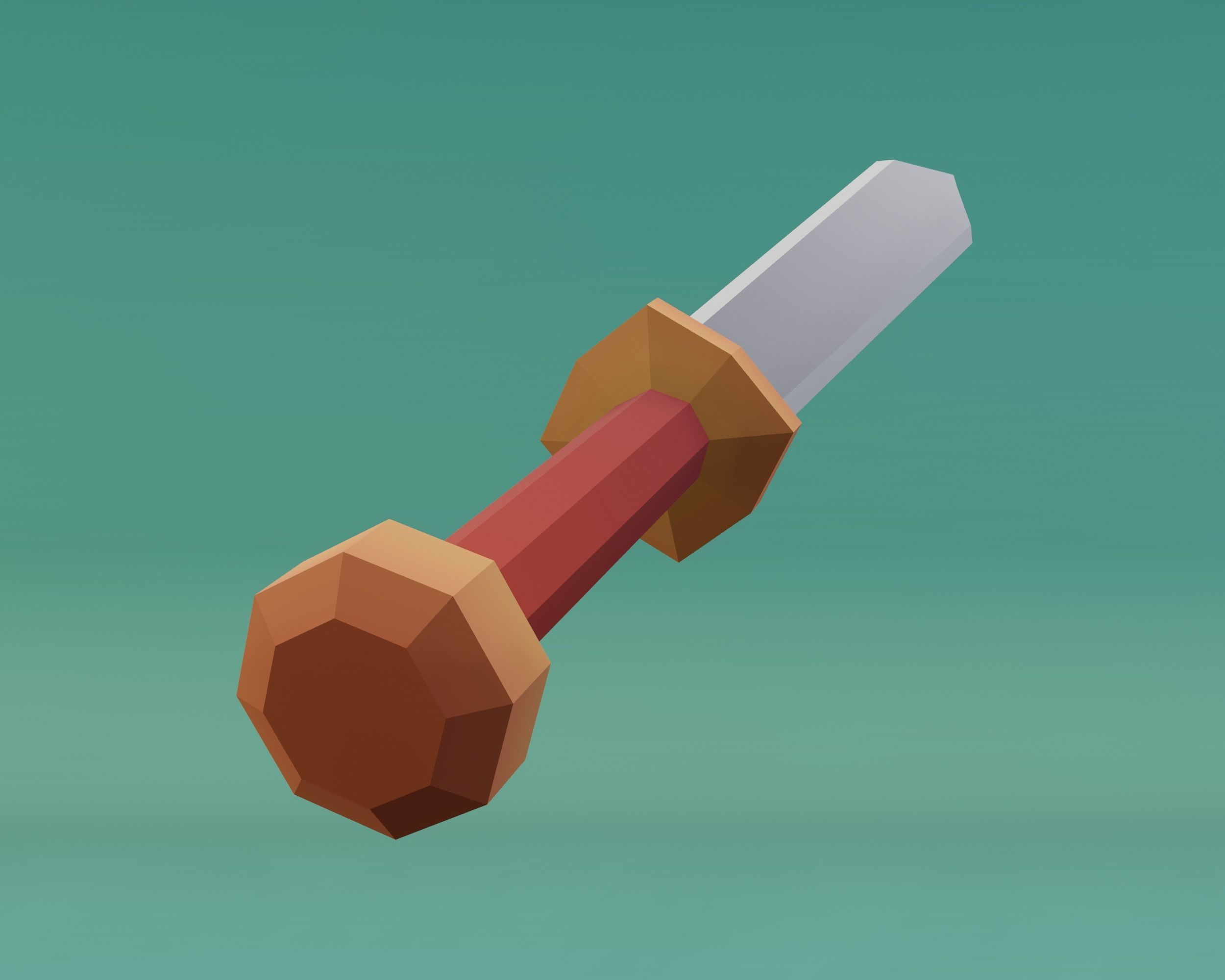 Medieval Sword  Free low-poly 3D model_1