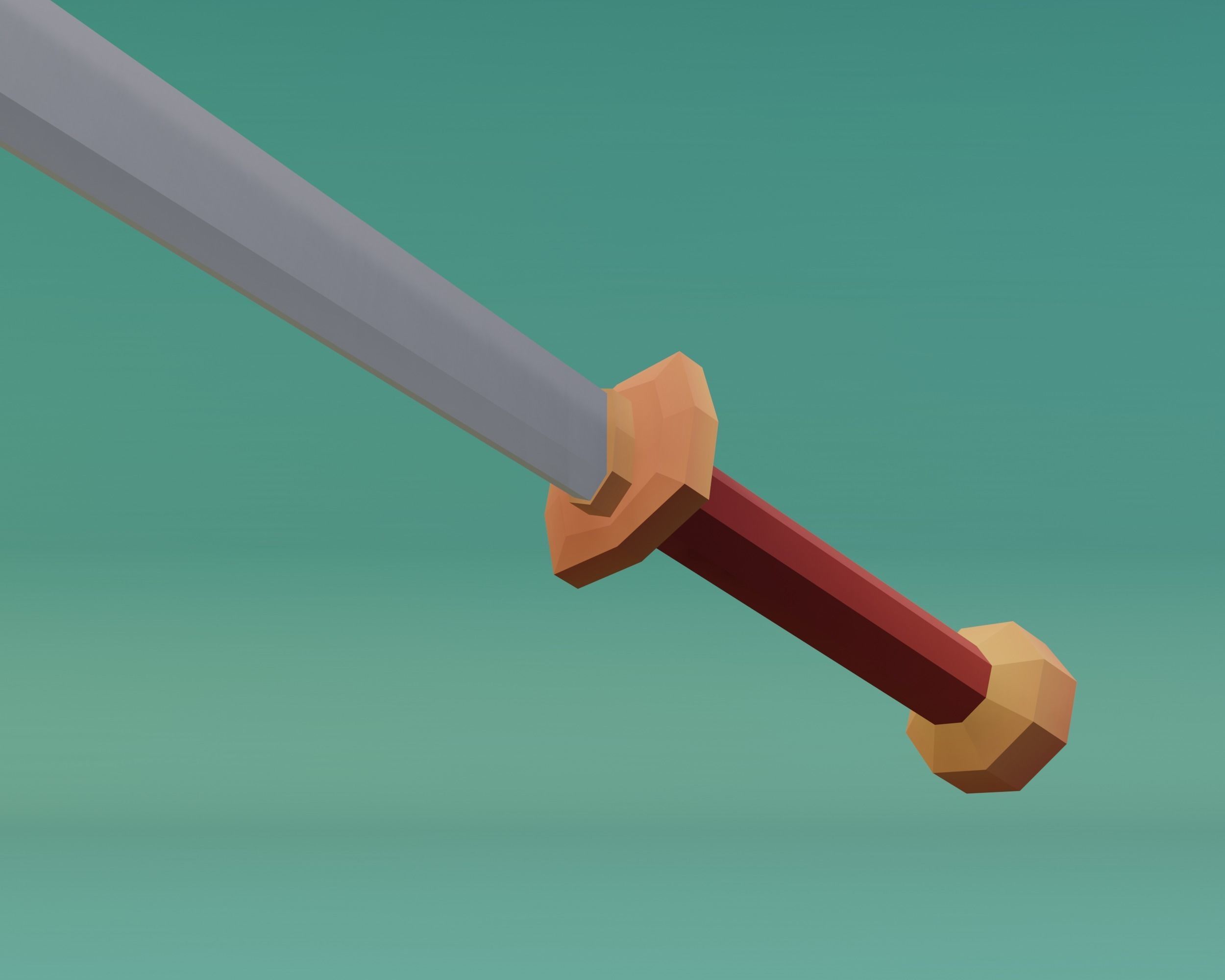 Medieval Sword  Free low-poly 3D model_3