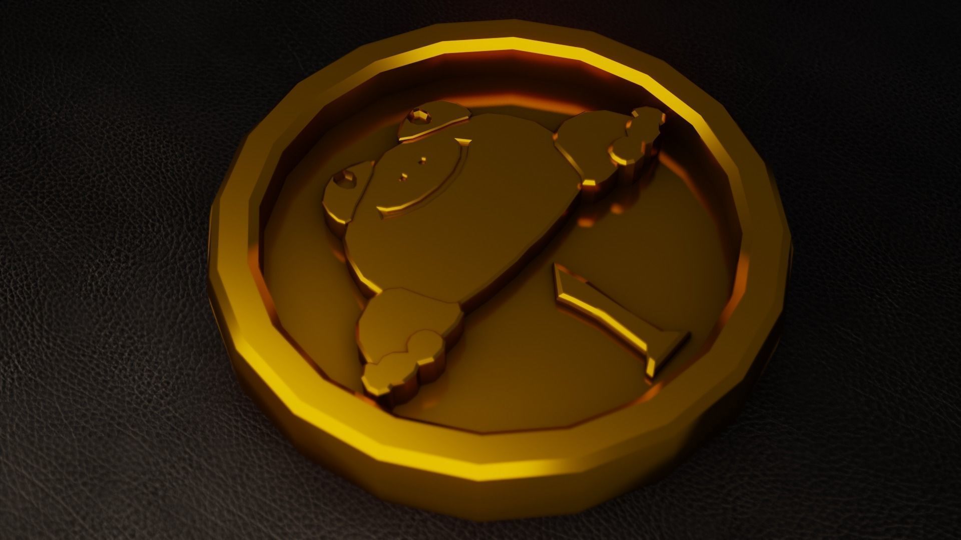 FROG COIN Low-poly 3D model_1