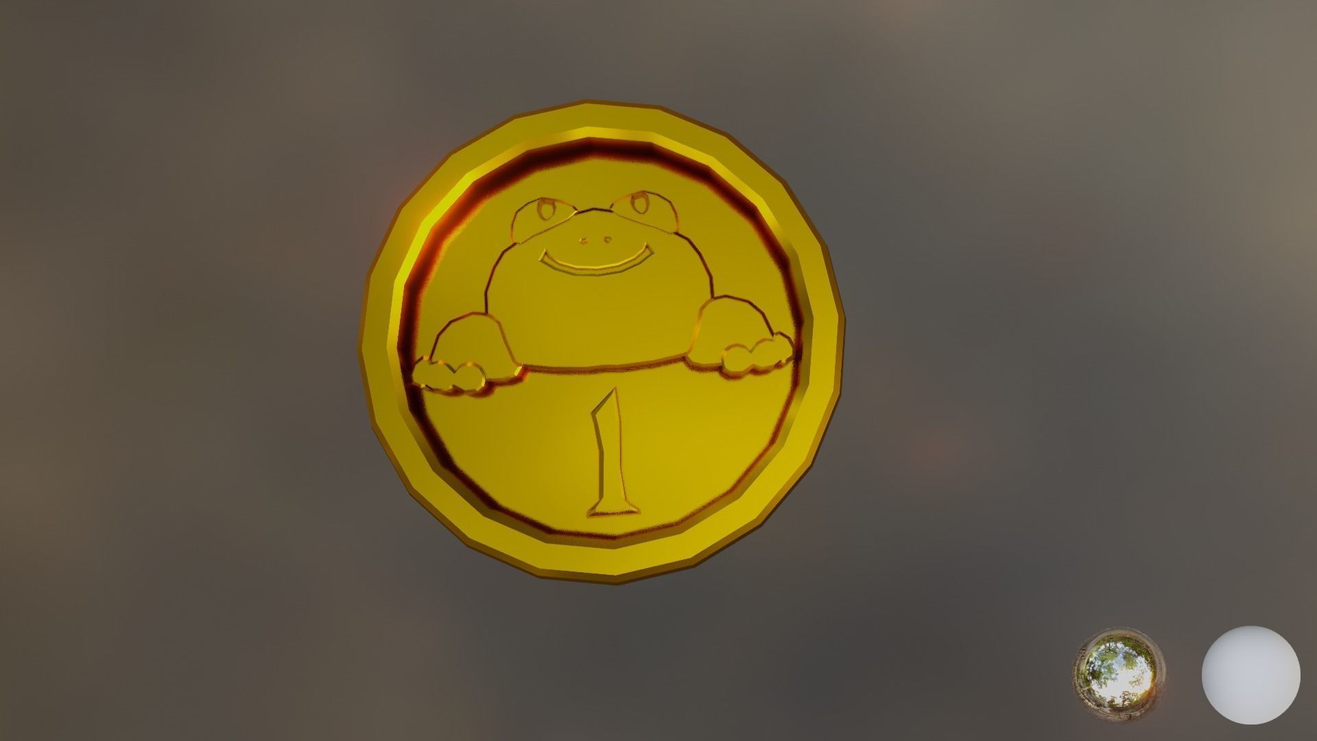 FROG COIN Low-poly 3D model_4