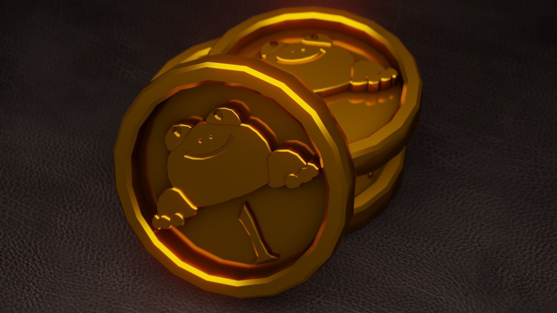 FROG COIN Low-poly 3D model_2