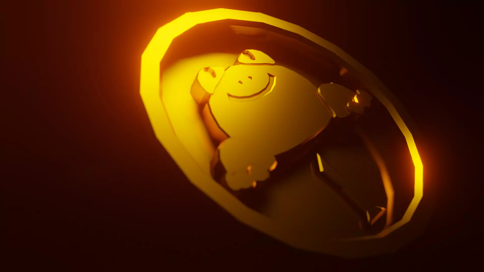 FROG COIN Low-poly 3D model_0