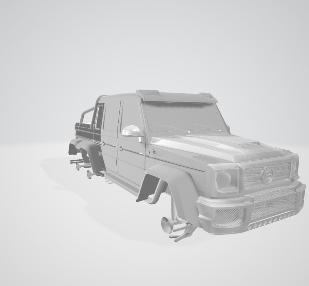 Mercedes Brabus G700 6x6 Low-poly 3D model_13