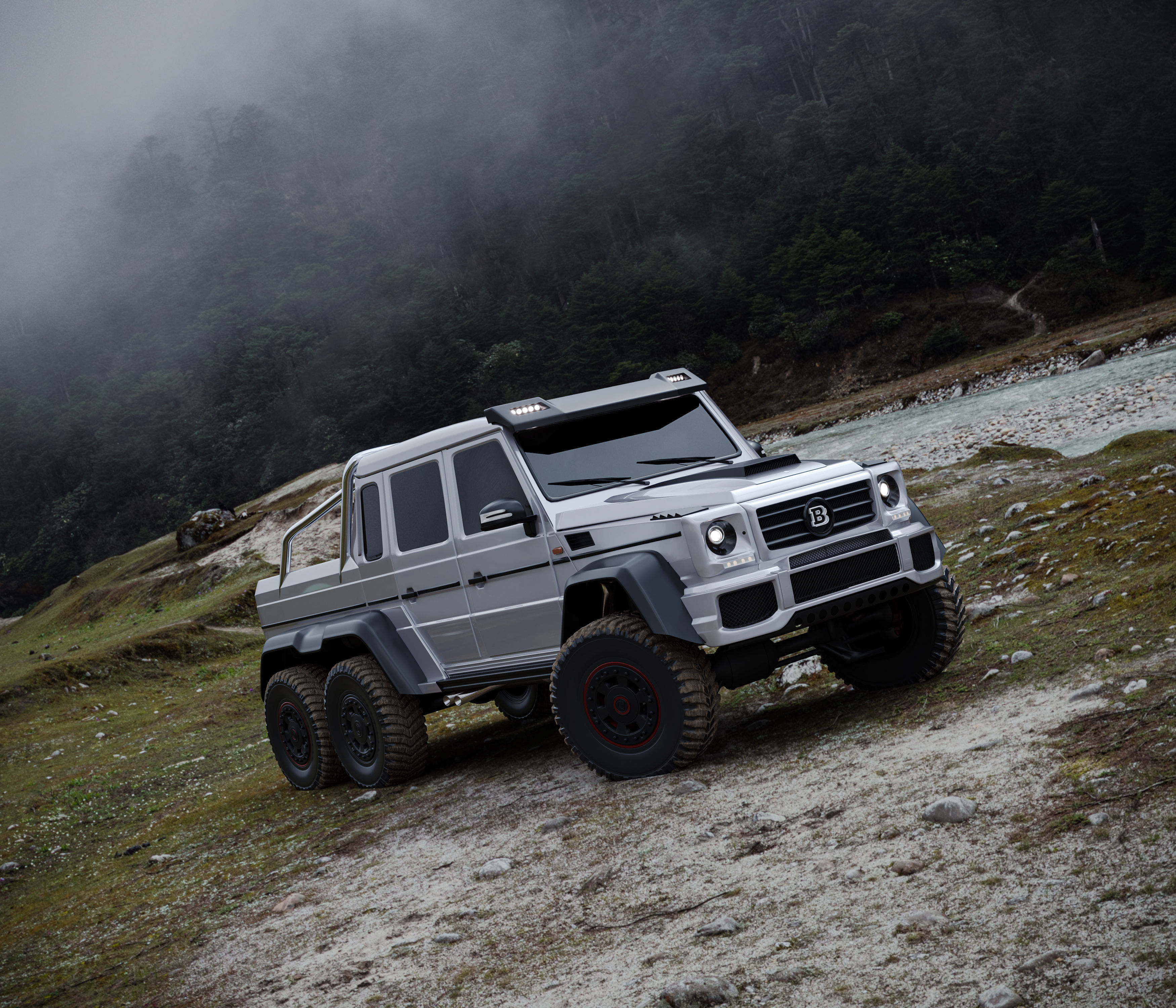 Mercedes Brabus G700 6x6 Low-poly 3D model_1