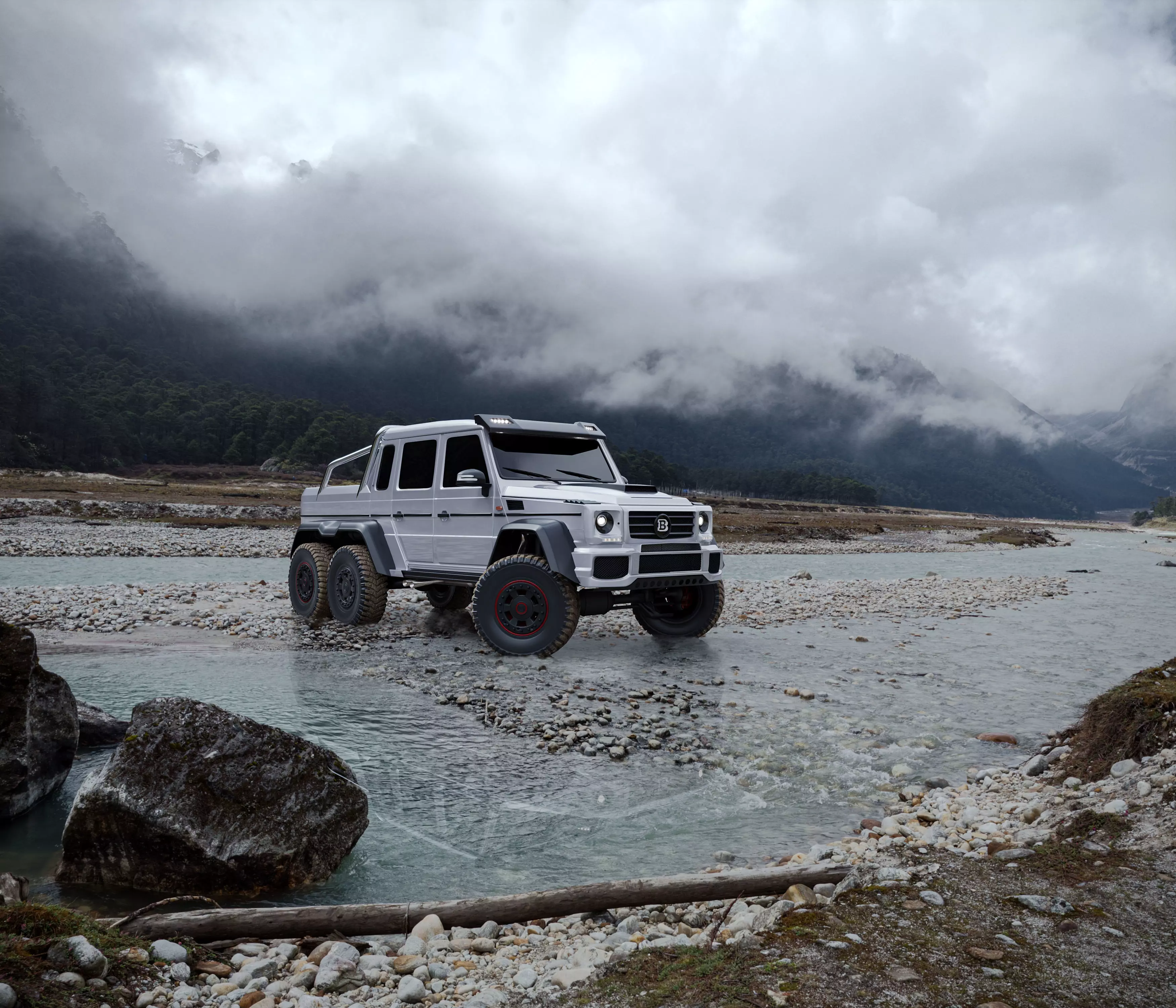 Mercedes Brabus G700 6x6 Low-poly 3D model_0