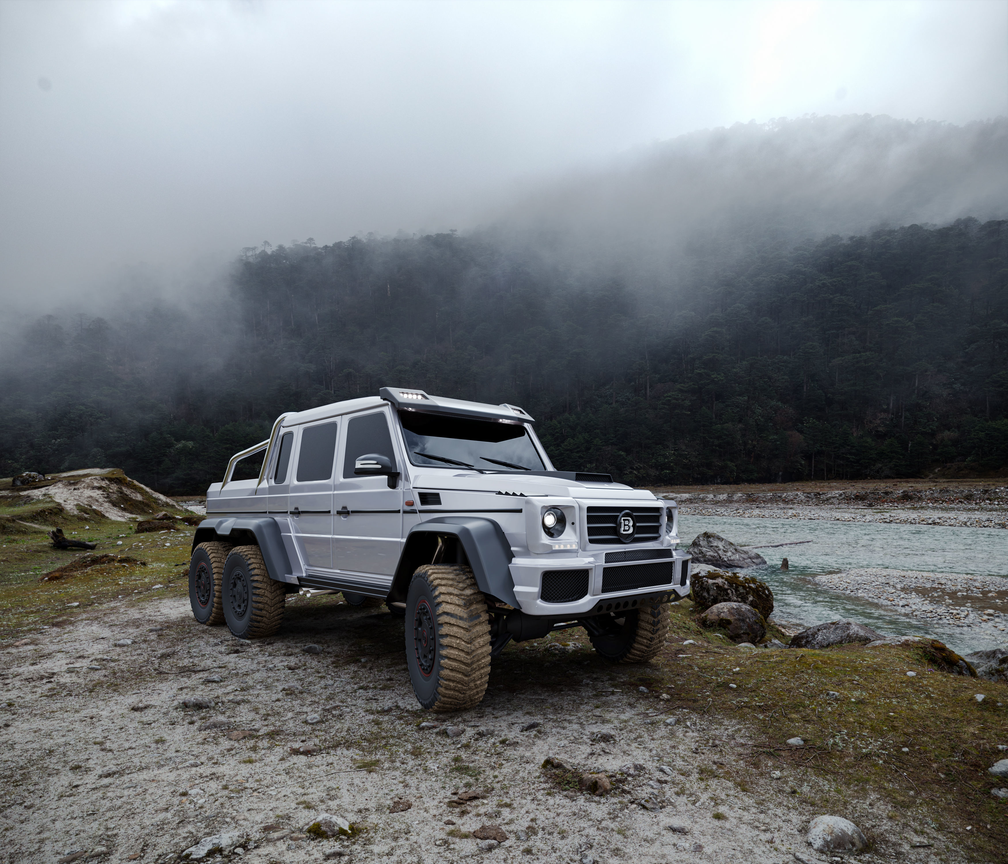 Mercedes Brabus G700 6x6 Low-poly 3D model_3