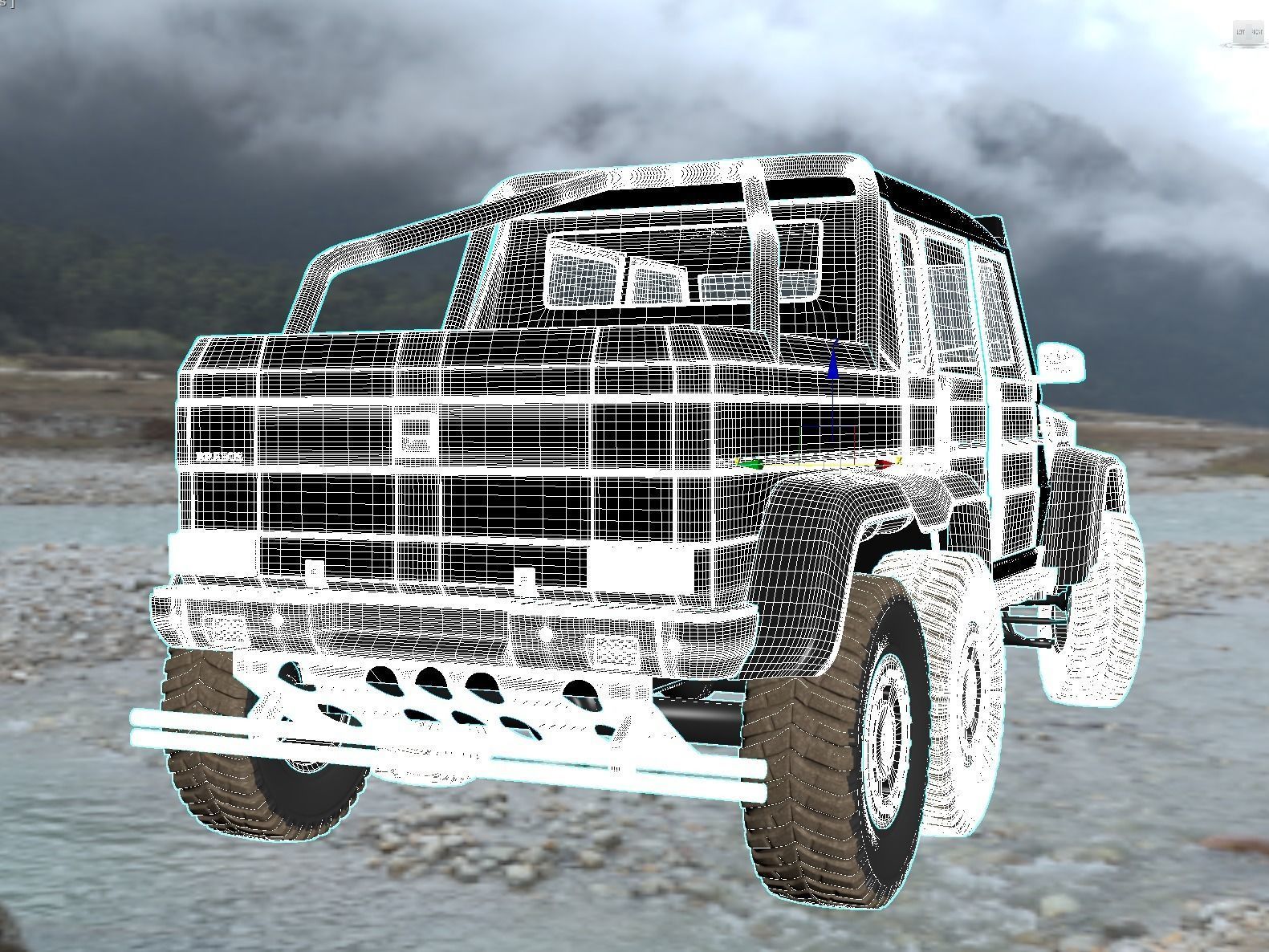 Mercedes Brabus G700 6x6 Low-poly 3D model_8