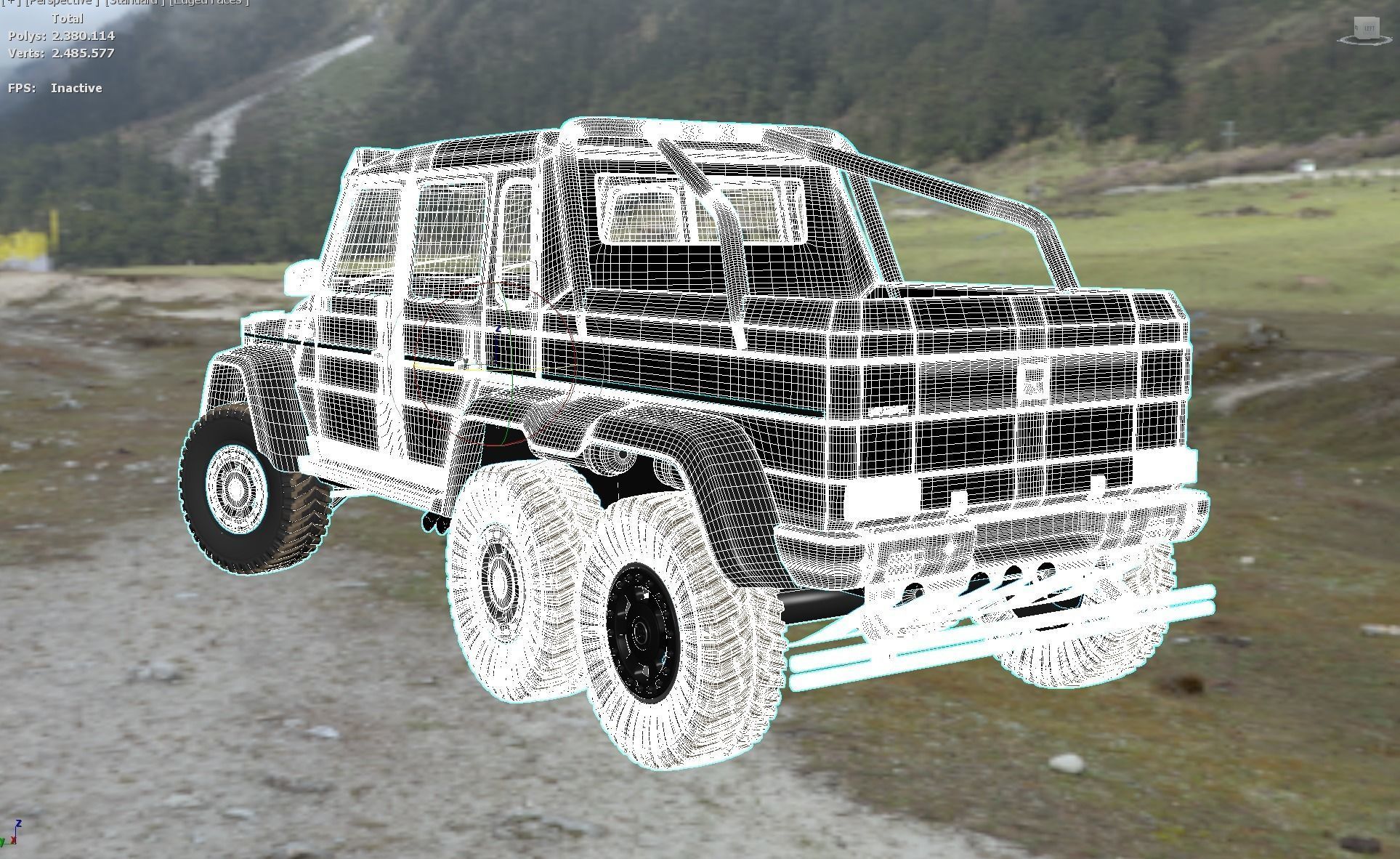 Mercedes Brabus G700 6x6 Low-poly 3D model_10