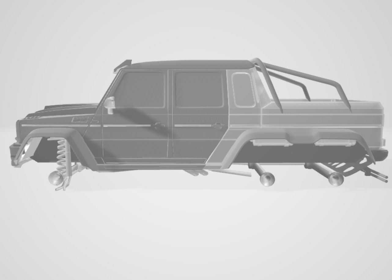 Mercedes Brabus G700 6x6 Low-poly 3D model_15