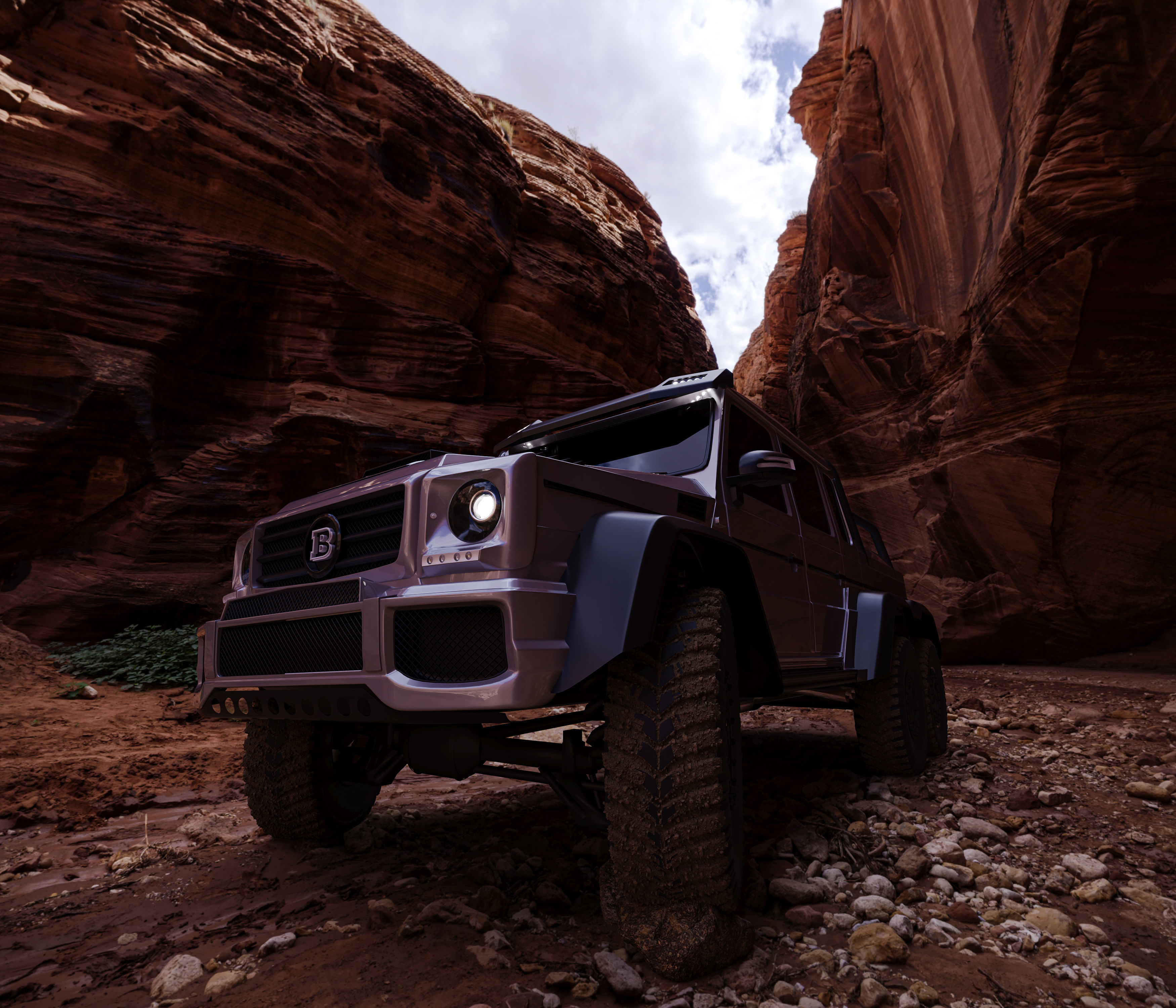 Mercedes Brabus G700 6x6 Low-poly 3D model_5