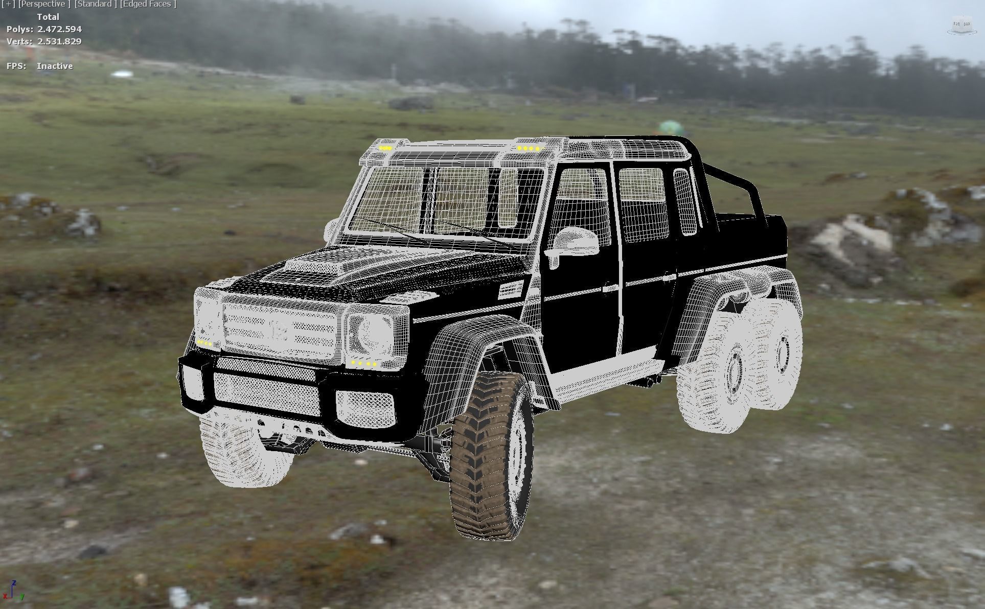 Mercedes Brabus G700 6x6 Low-poly 3D model_12