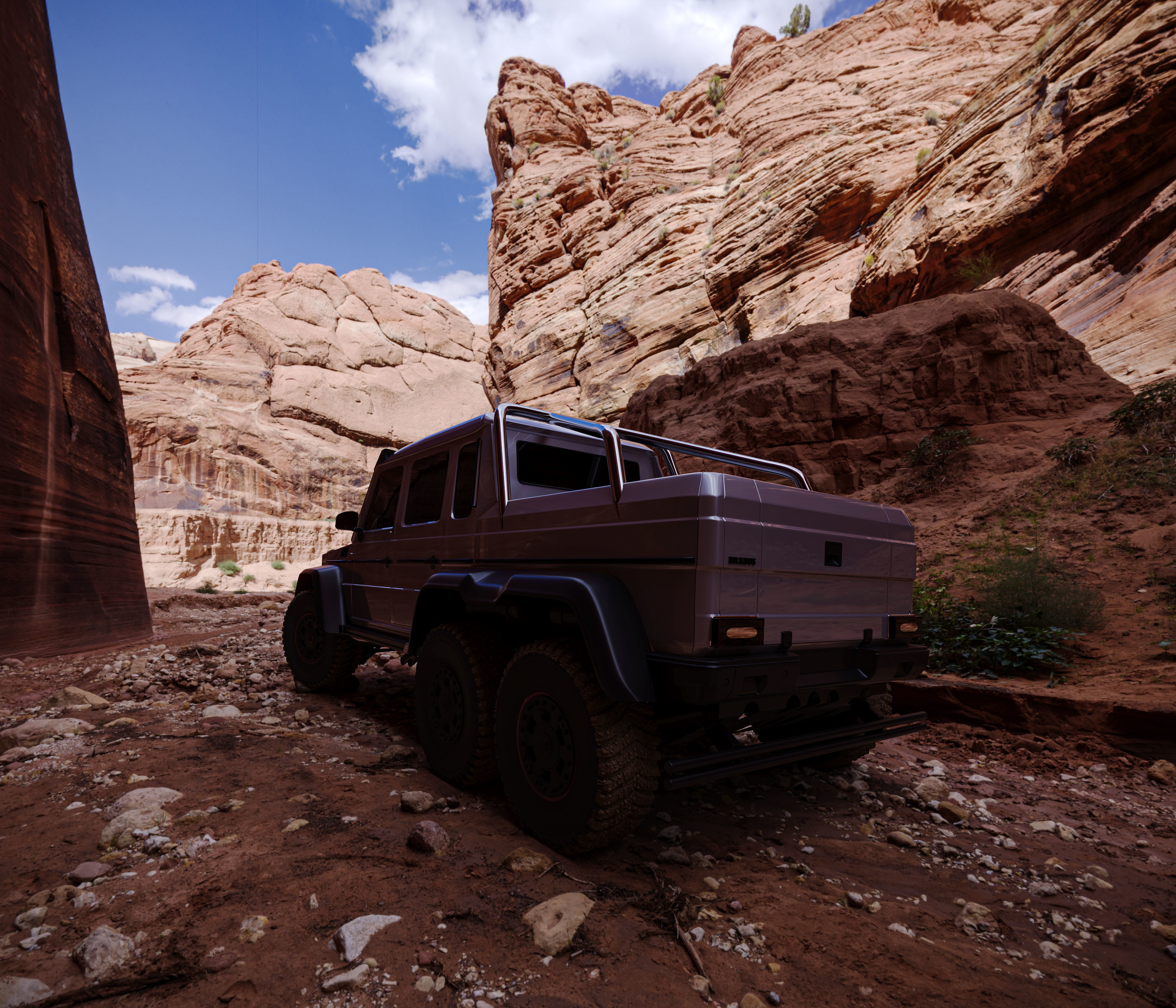 Mercedes Brabus G700 6x6 Low-poly 3D model_6