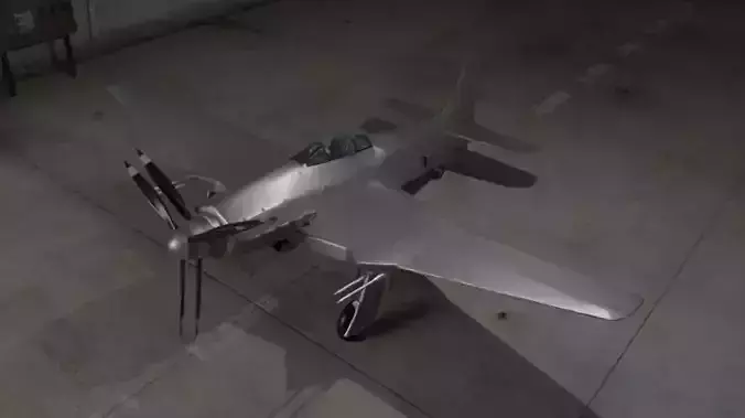 Curtiss XBT2C WW2 plane 3D model