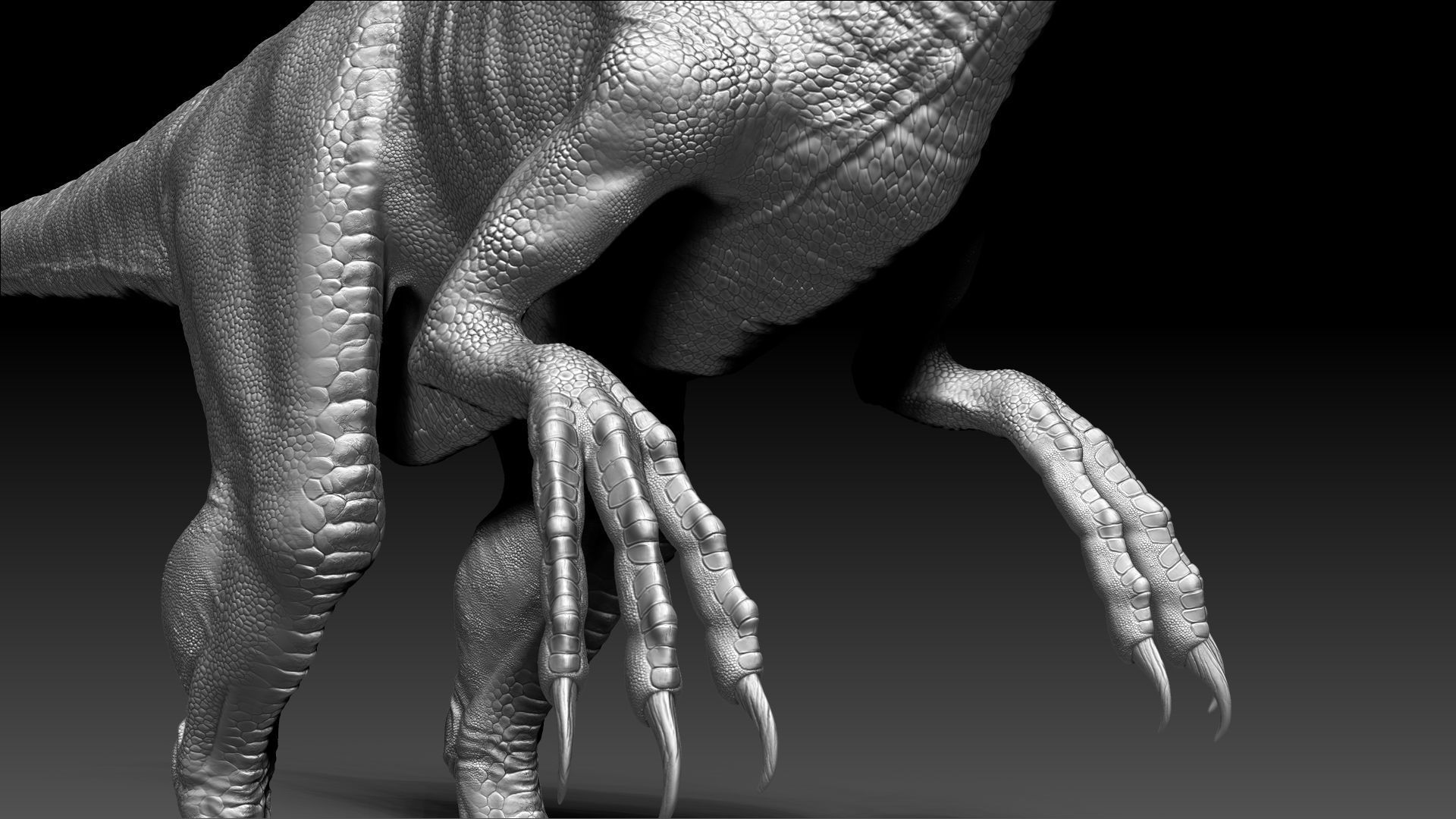 Dinosaur RAPTOR Dinosaur Hybrid Velociraptor Sculpt Project 3D model_8