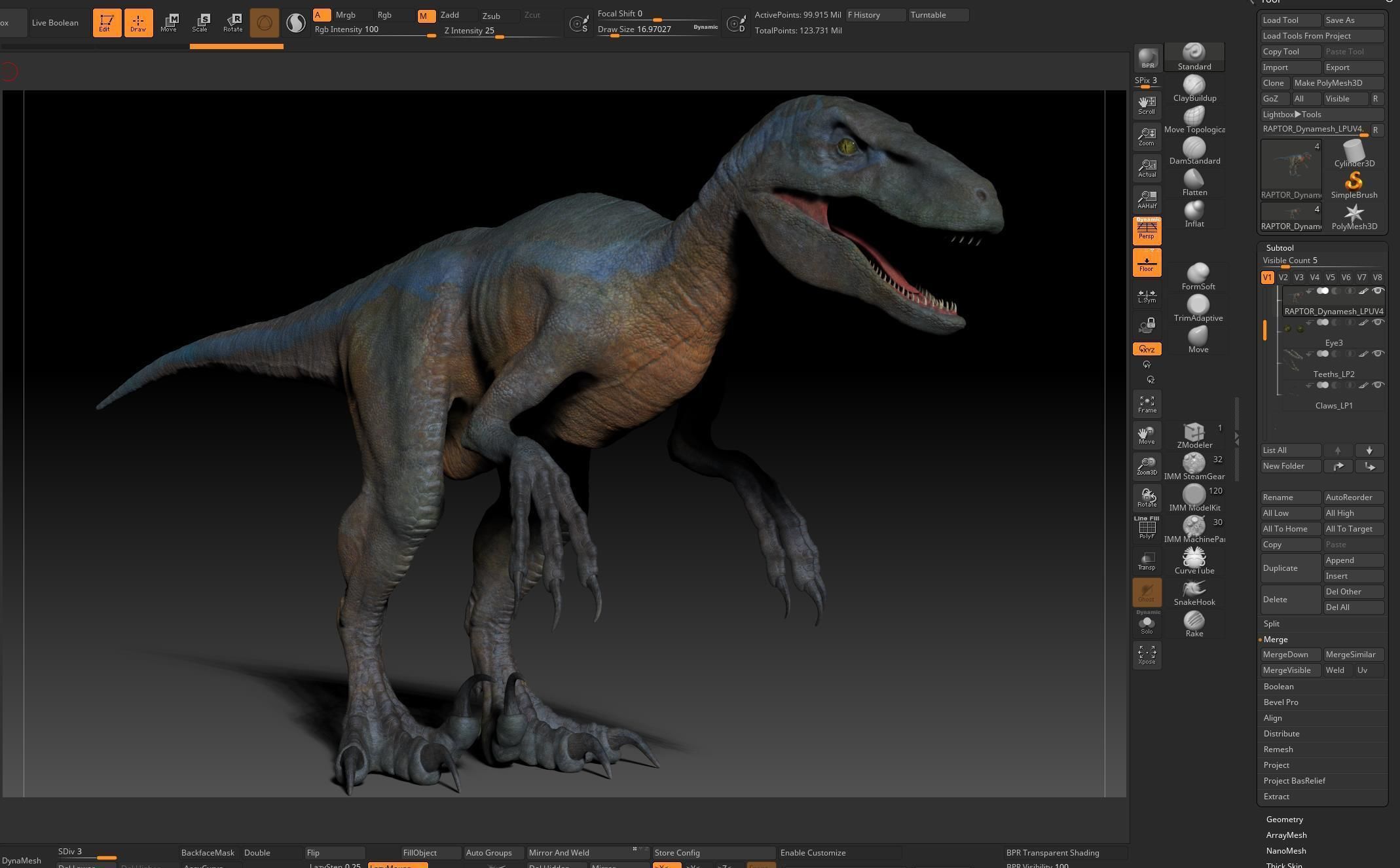 Dinosaur RAPTOR Dinosaur Hybrid Velociraptor Sculpt Project 3D model_2