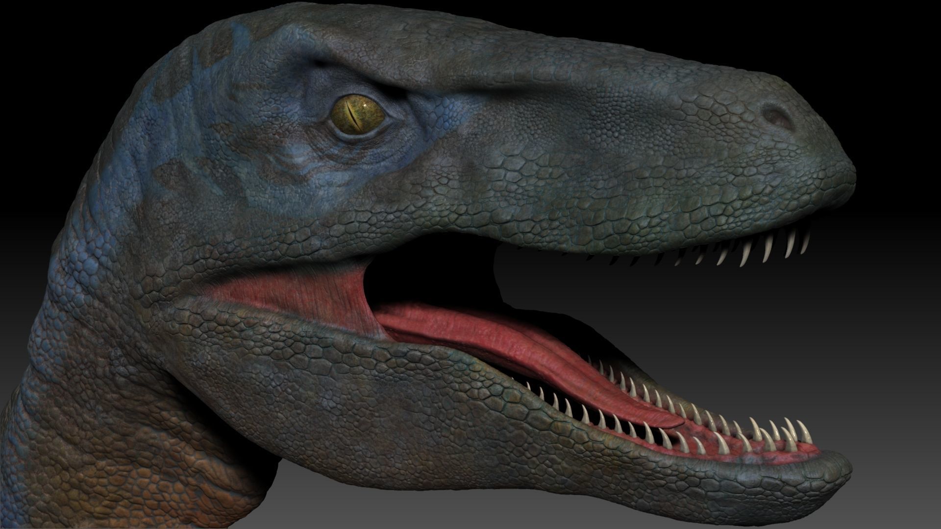 Dinosaur RAPTOR Dinosaur Hybrid Velociraptor Sculpt Project 3D model_5