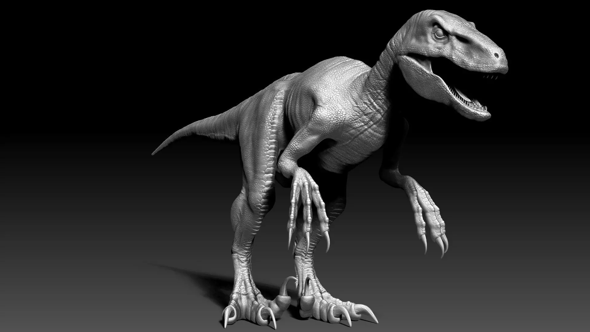 Dinosaur RAPTOR Dinosaur Hybrid Velociraptor Sculpt Project 3D model_0
