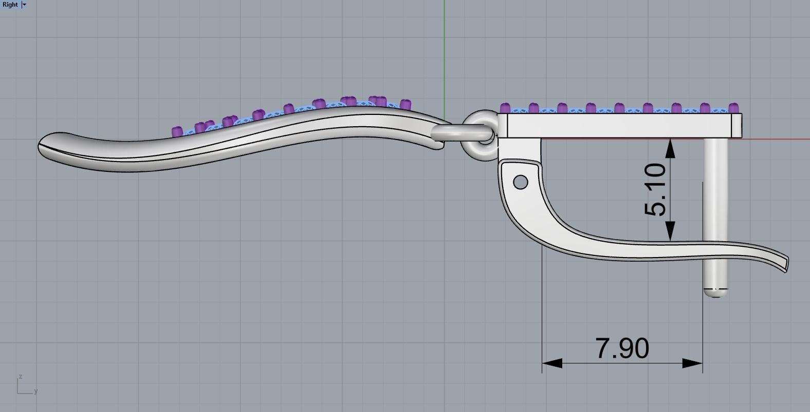Leaf earring model 846 3D print model_7