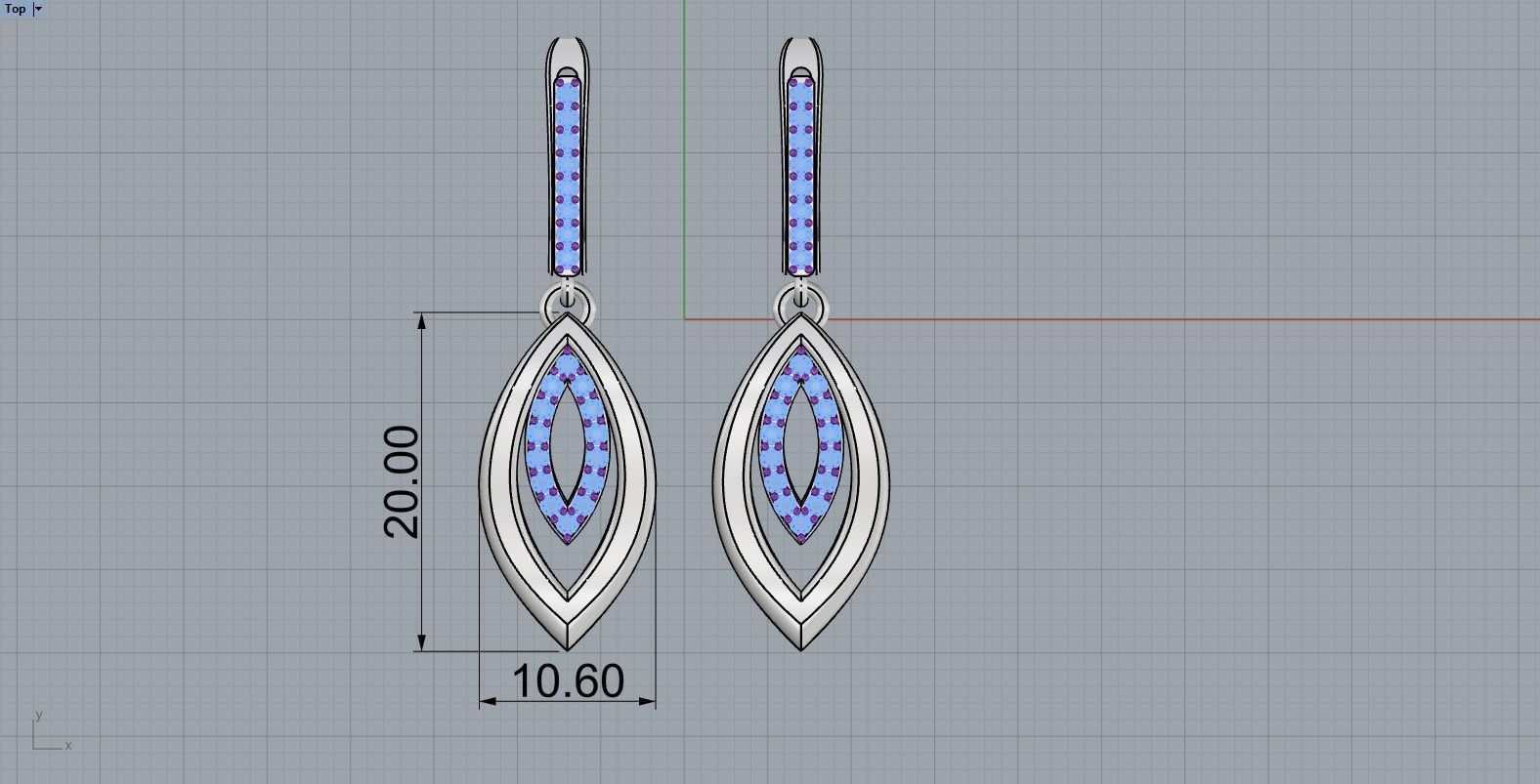 Leaf earring model 846 3D print model_5