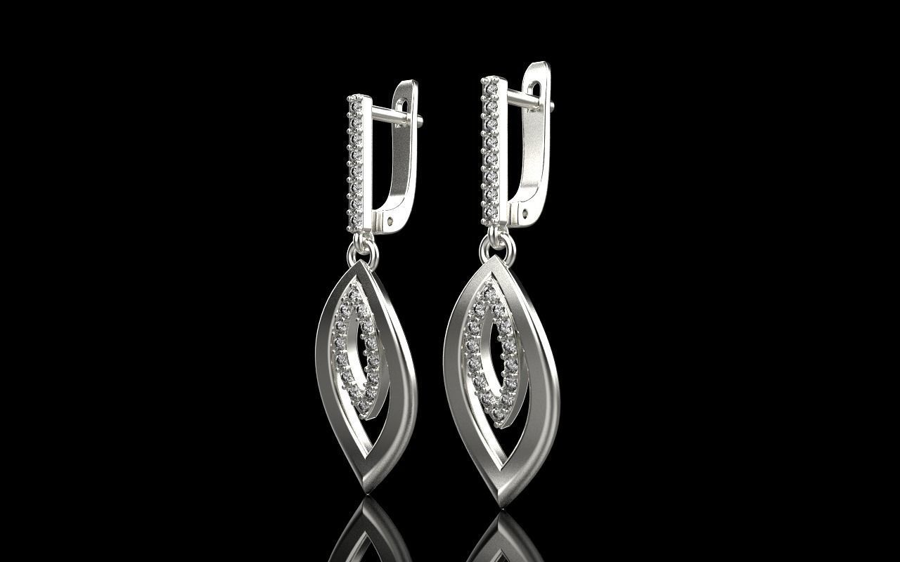 Leaf earring model 846 3D print model_26