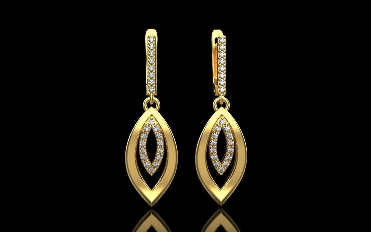 Leaf earring model 846 3D print model_10