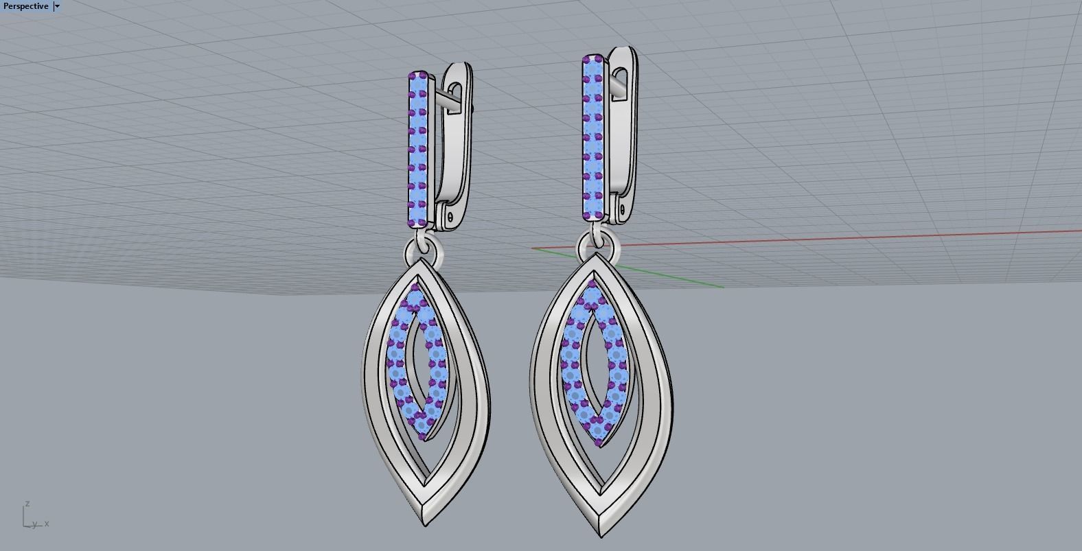 Leaf earring model 846 3D print model_8