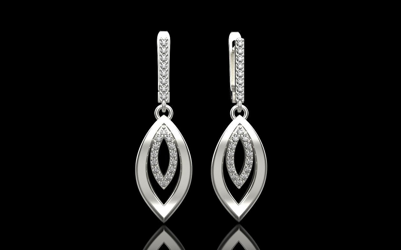 Leaf earring model 846 3D print model_14