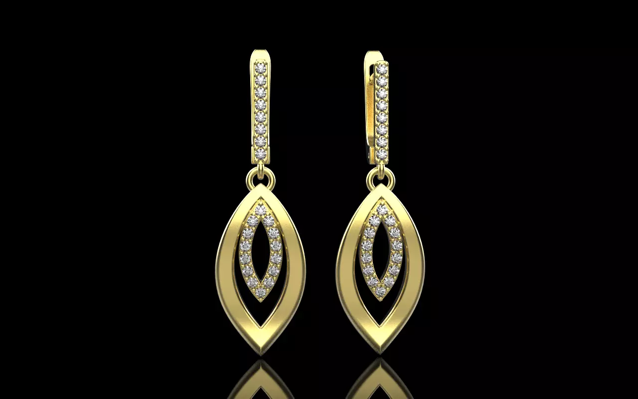 Leaf earring model 846 3D print model_0