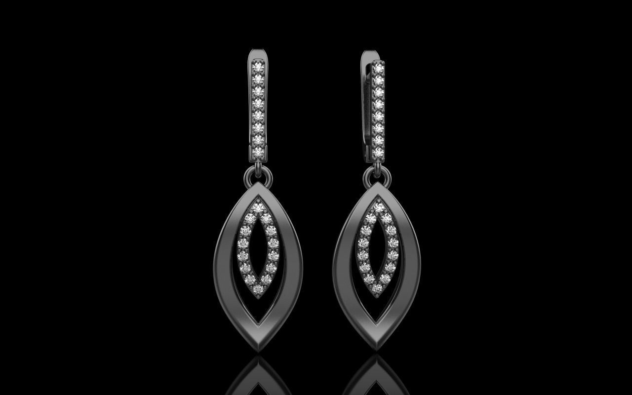 Leaf earring model 846 3D print model_13