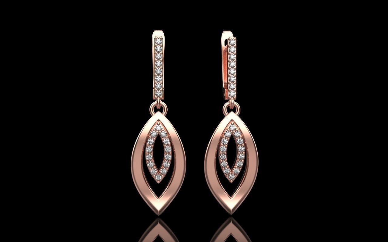 Leaf earring model 846 3D print model_12