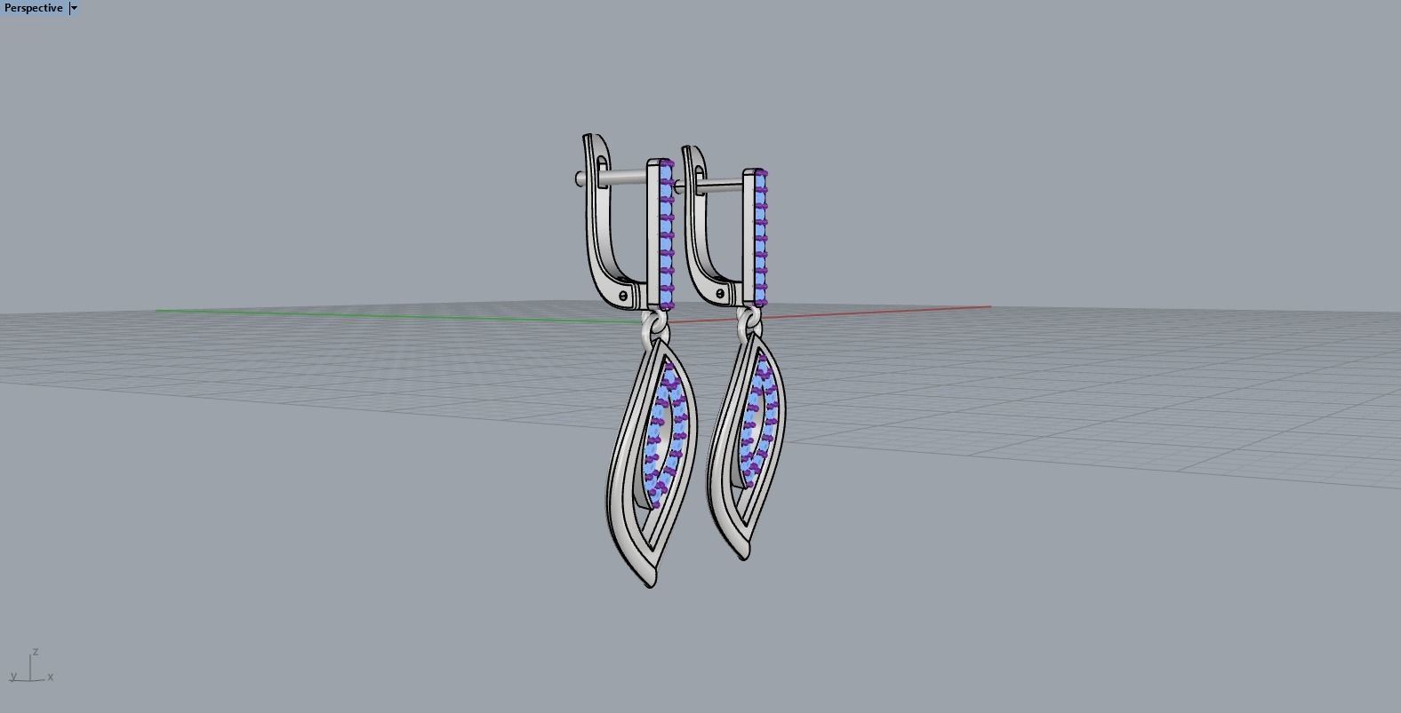 Leaf earring model 846 3D print model_9