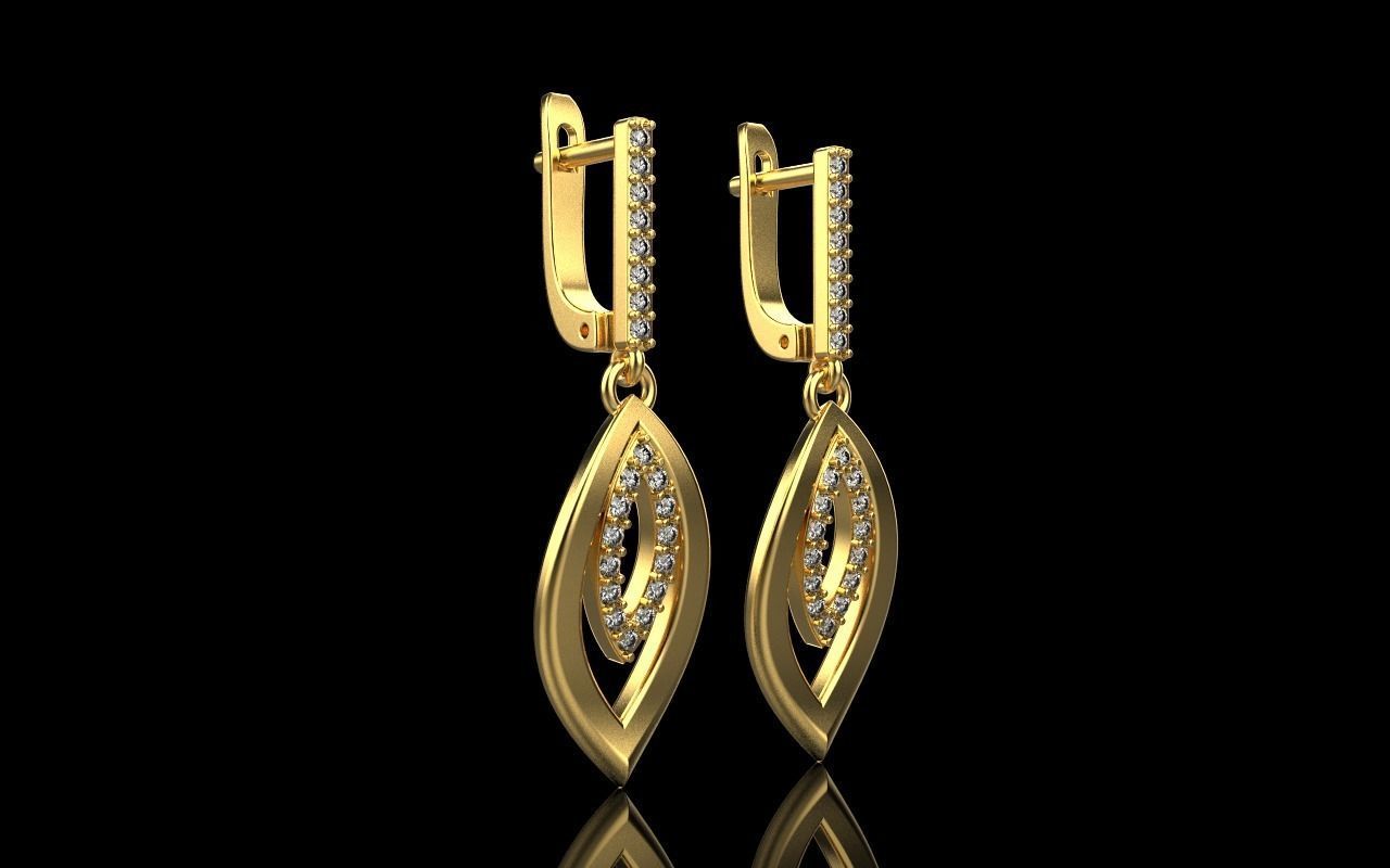 Leaf earring model 846 3D print model_16