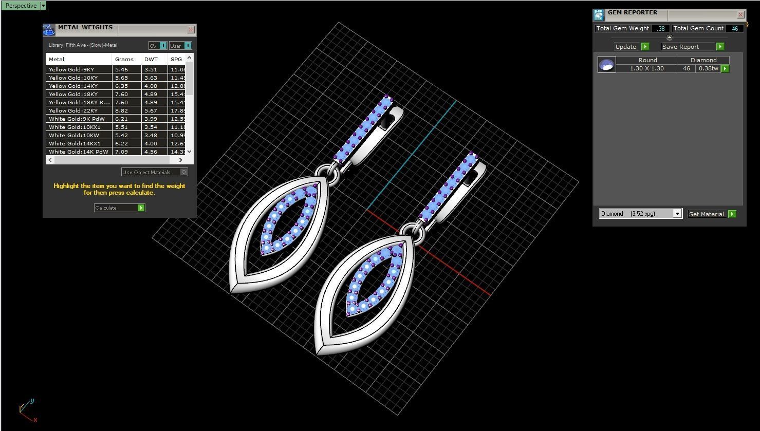 Leaf earring model 846 3D print model_4