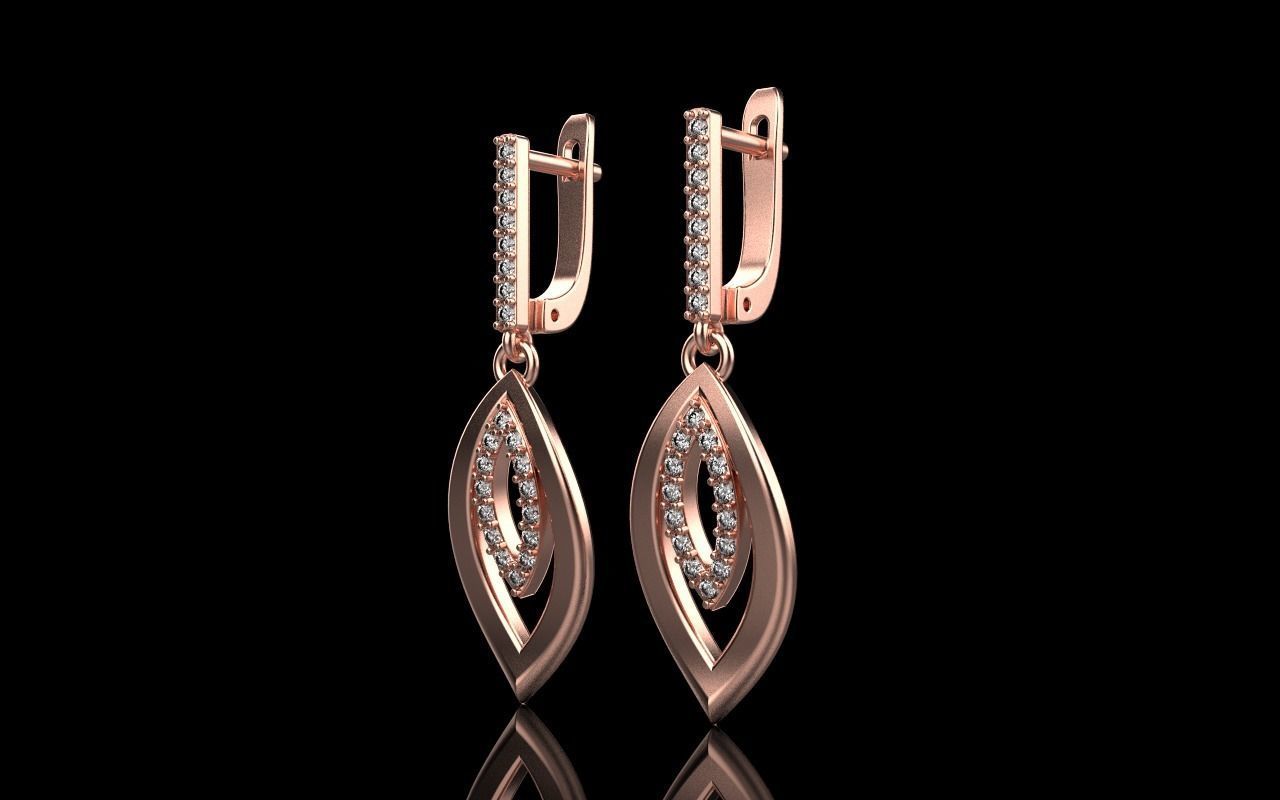 Leaf earring model 846 3D print model_24